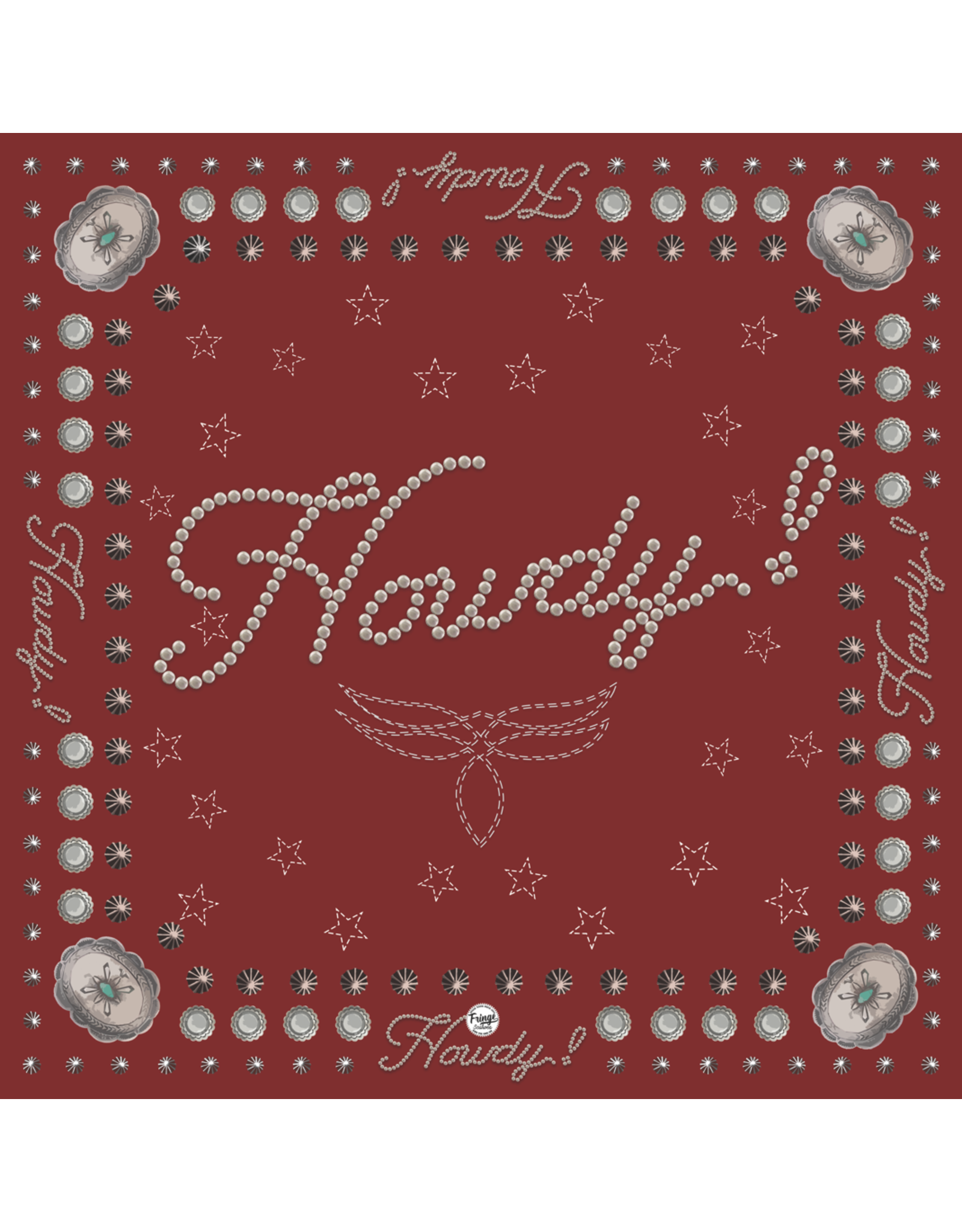 Fringe Scarves Fringe Howdy Bandana Red