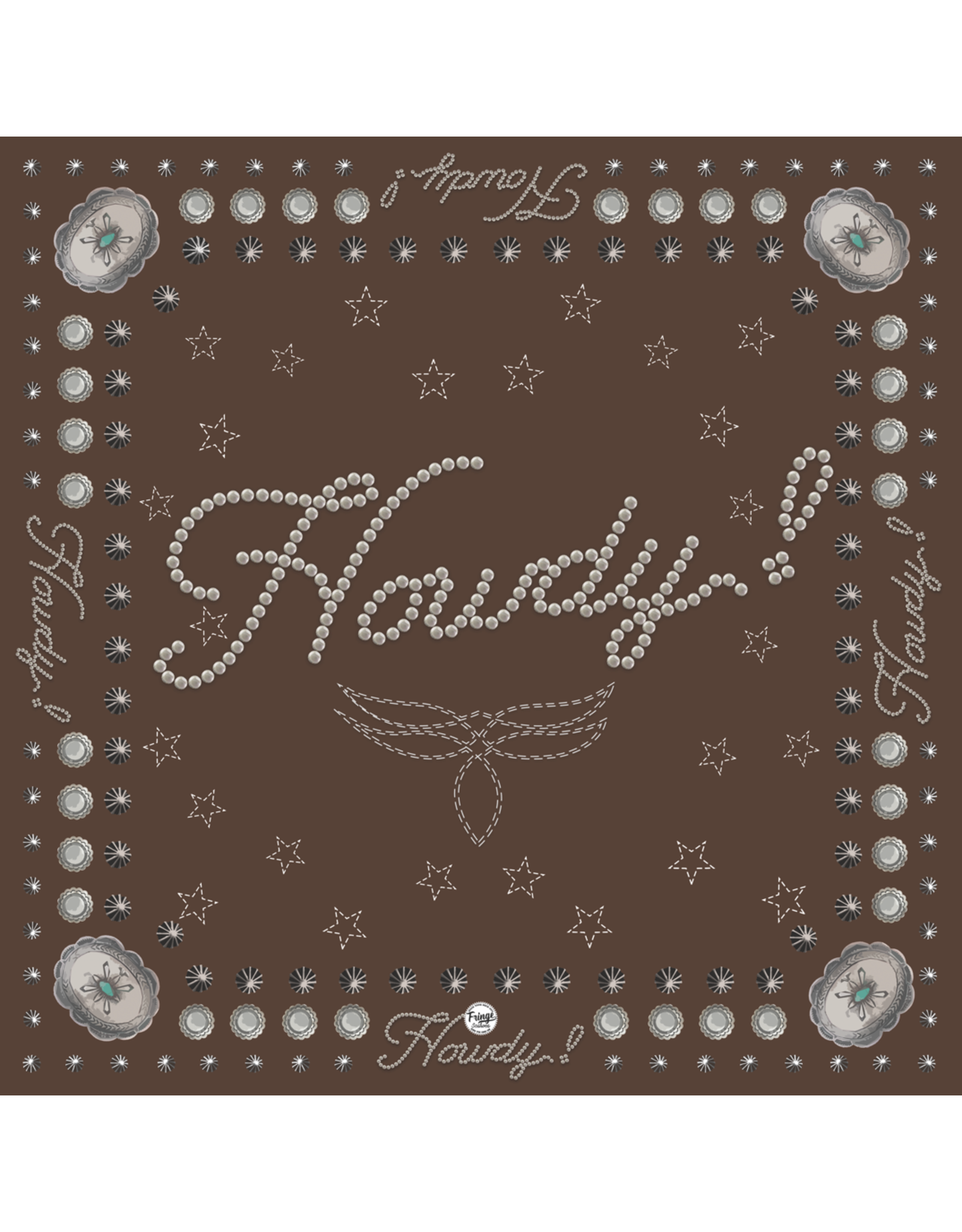 Fringe Scarves Fringe Howdy Bandana Brown