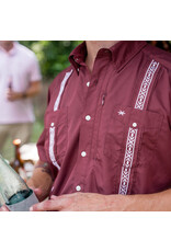 Guayabera Libre Maroon Short Sleeve Shirt