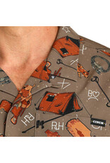 Cinch Cinch Western Brands & Calf Print Short Sleeve Camp Shirt