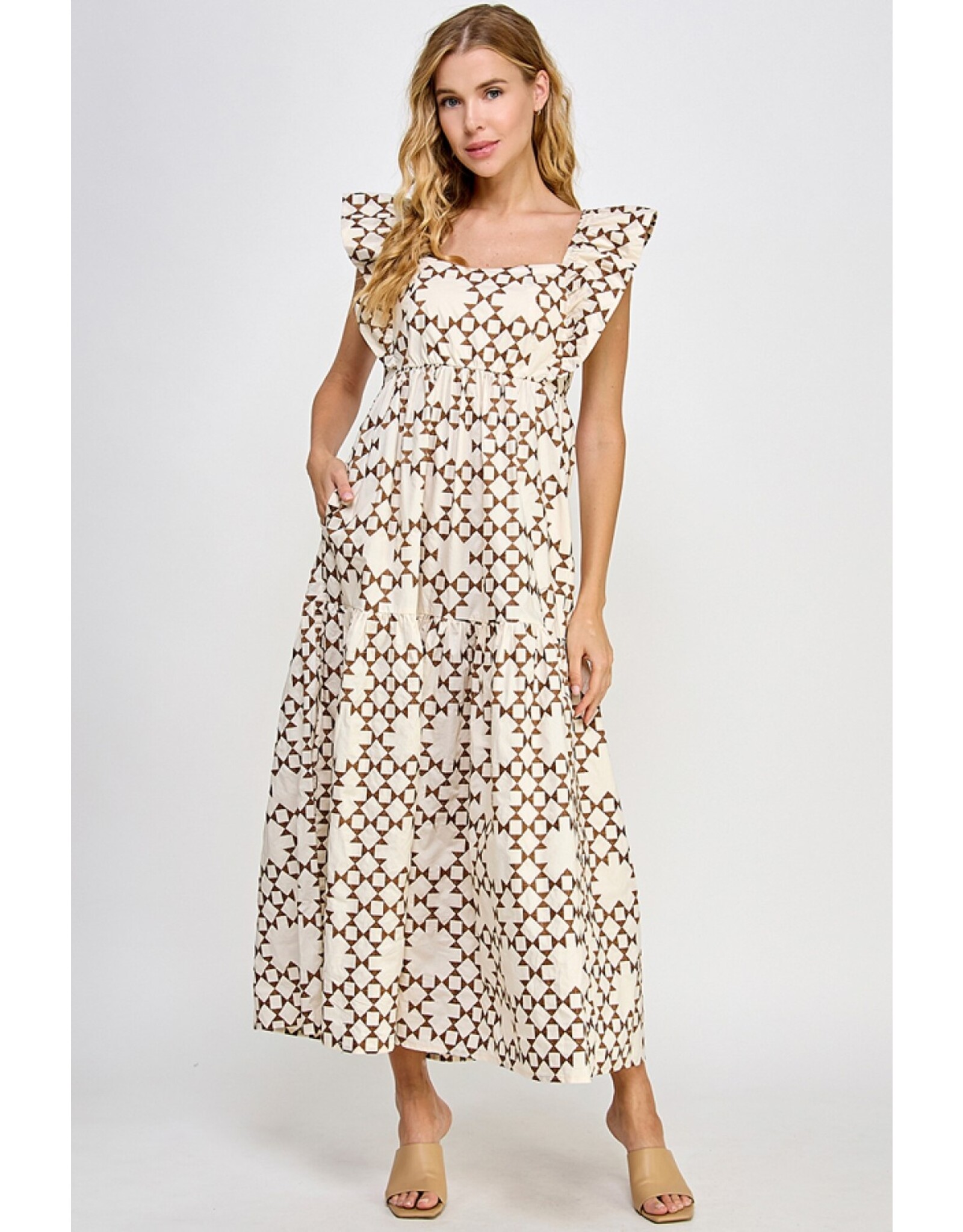 Bethany Embroidered Tiered Dress