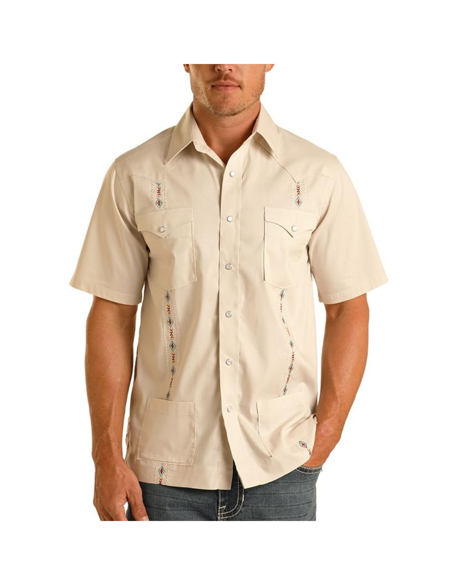 Panhandle Panhandle Guayabera Short Sleeve Snap Men's Shirt