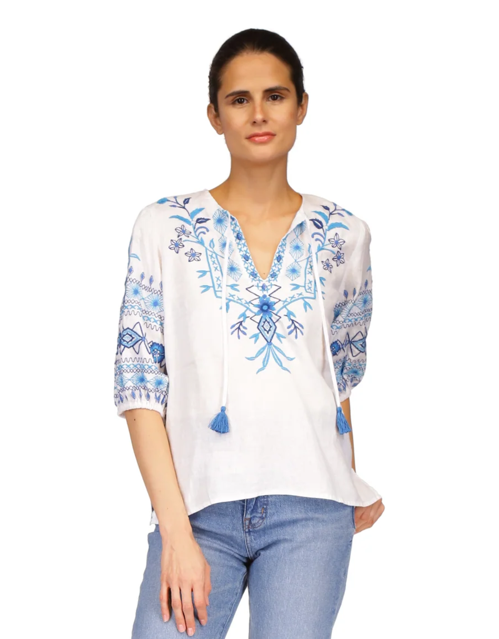 Johnny Was Johnny Was Taria Linen Relaxed Blouse