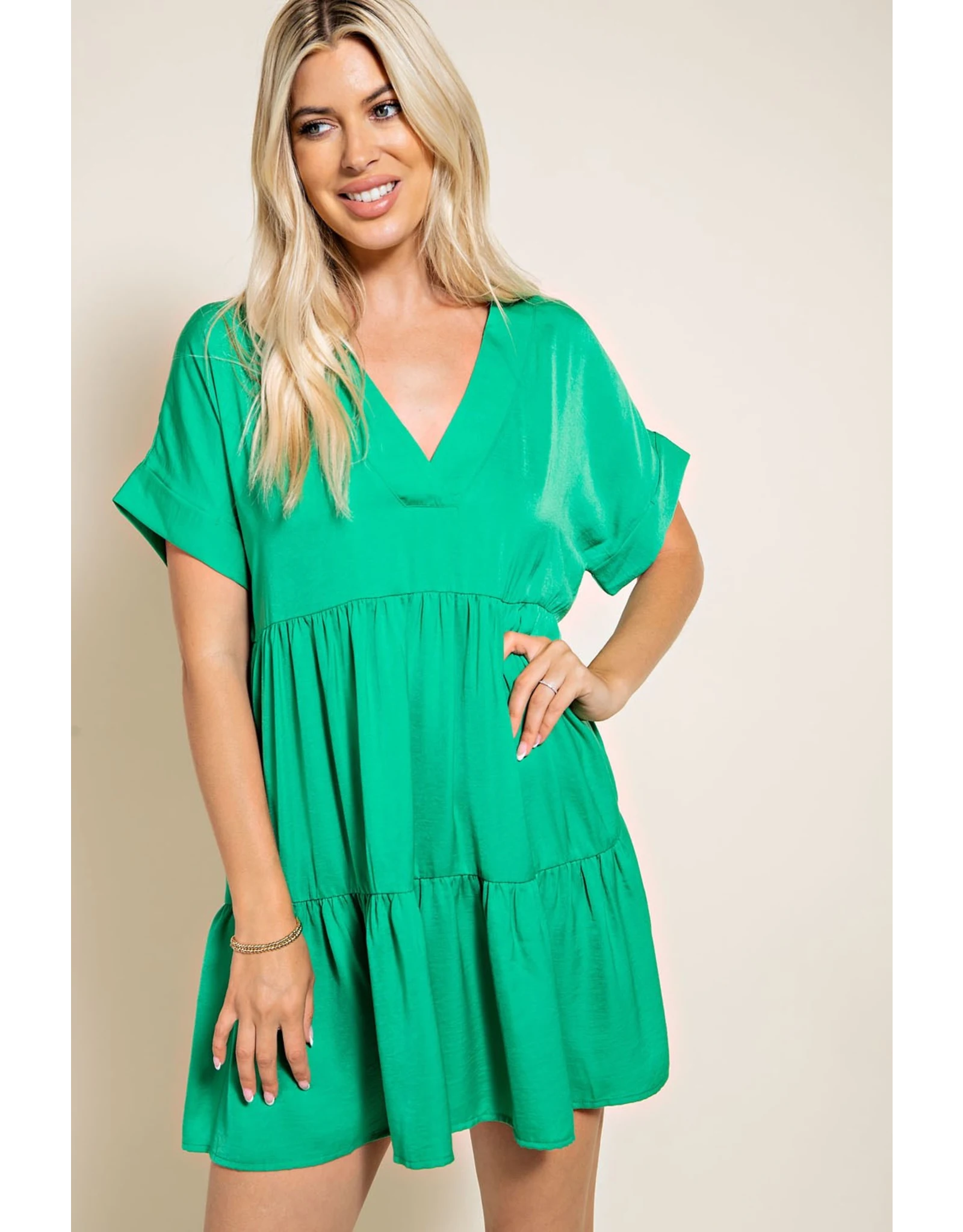 Brittany Silky Tiered Dress