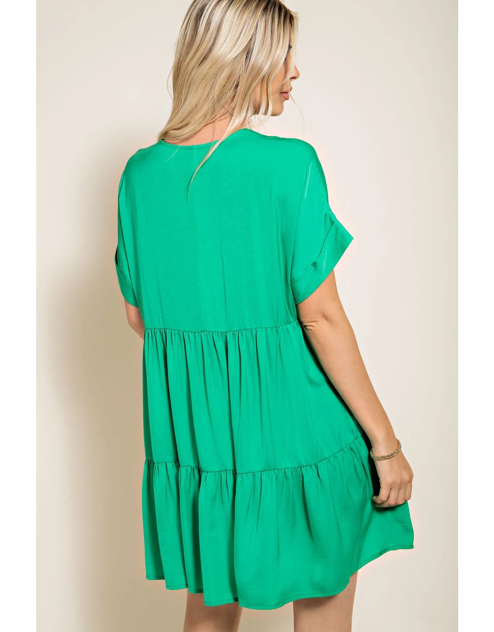 Brittany Silky Tiered Dress