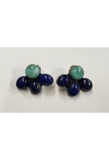 Horse Money Turquoise Carter Lapis and Kingman Turquoise Earrings