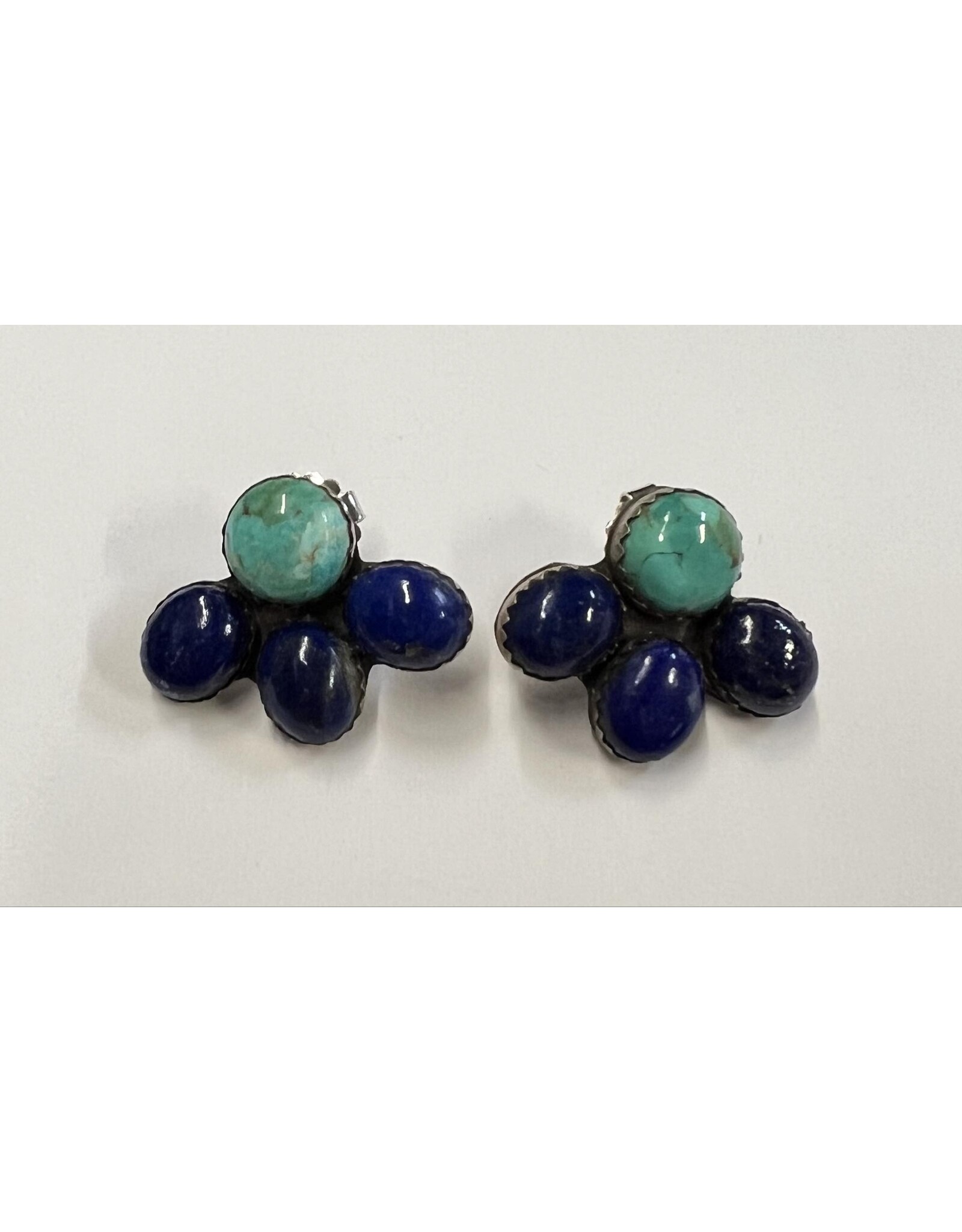 Horse Money Turquoise Carter Lapis and Kingman Turquoise Earrings