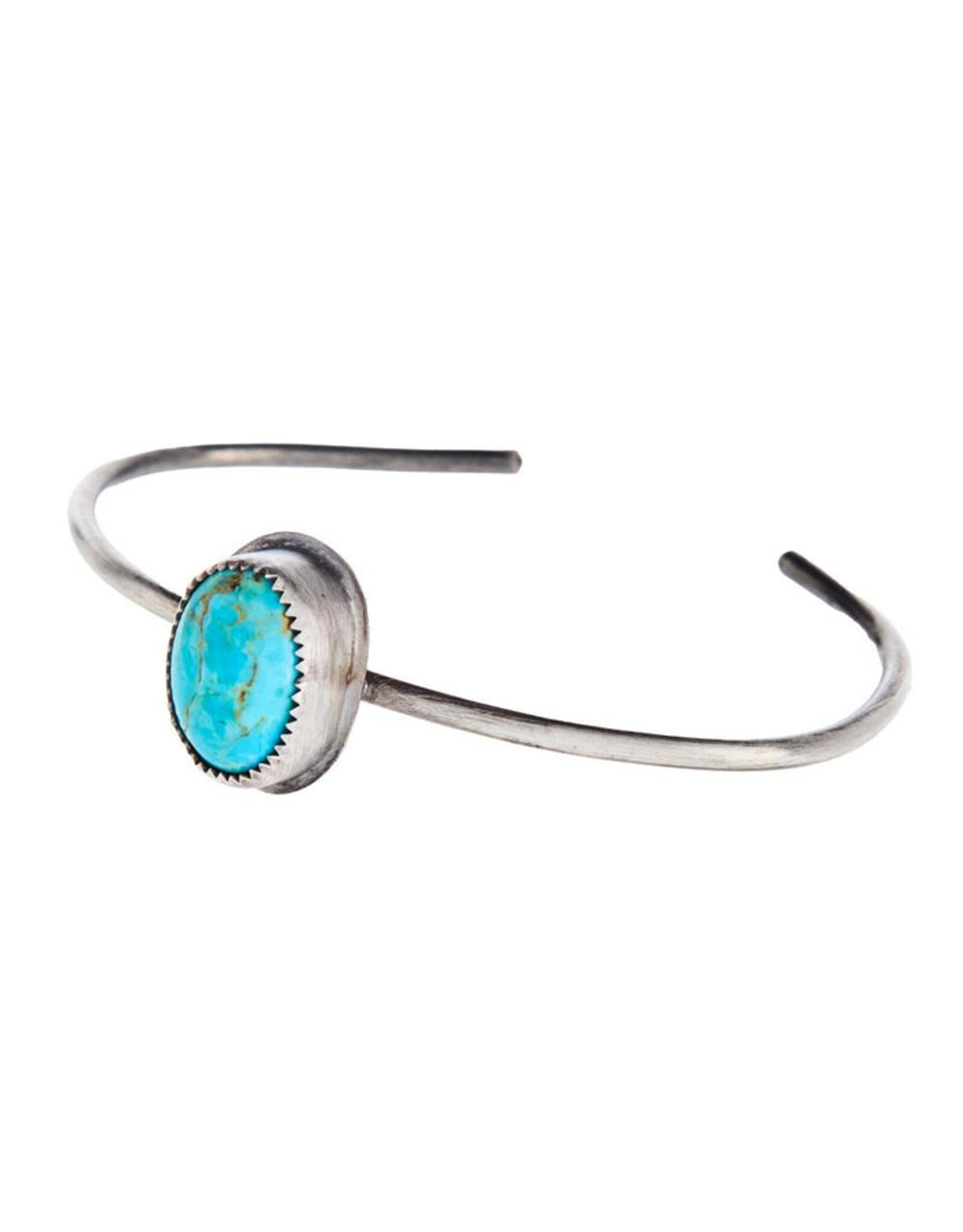 Horse Money Turquoise Stacker Cuff Bracelet with Kingman Turquoise