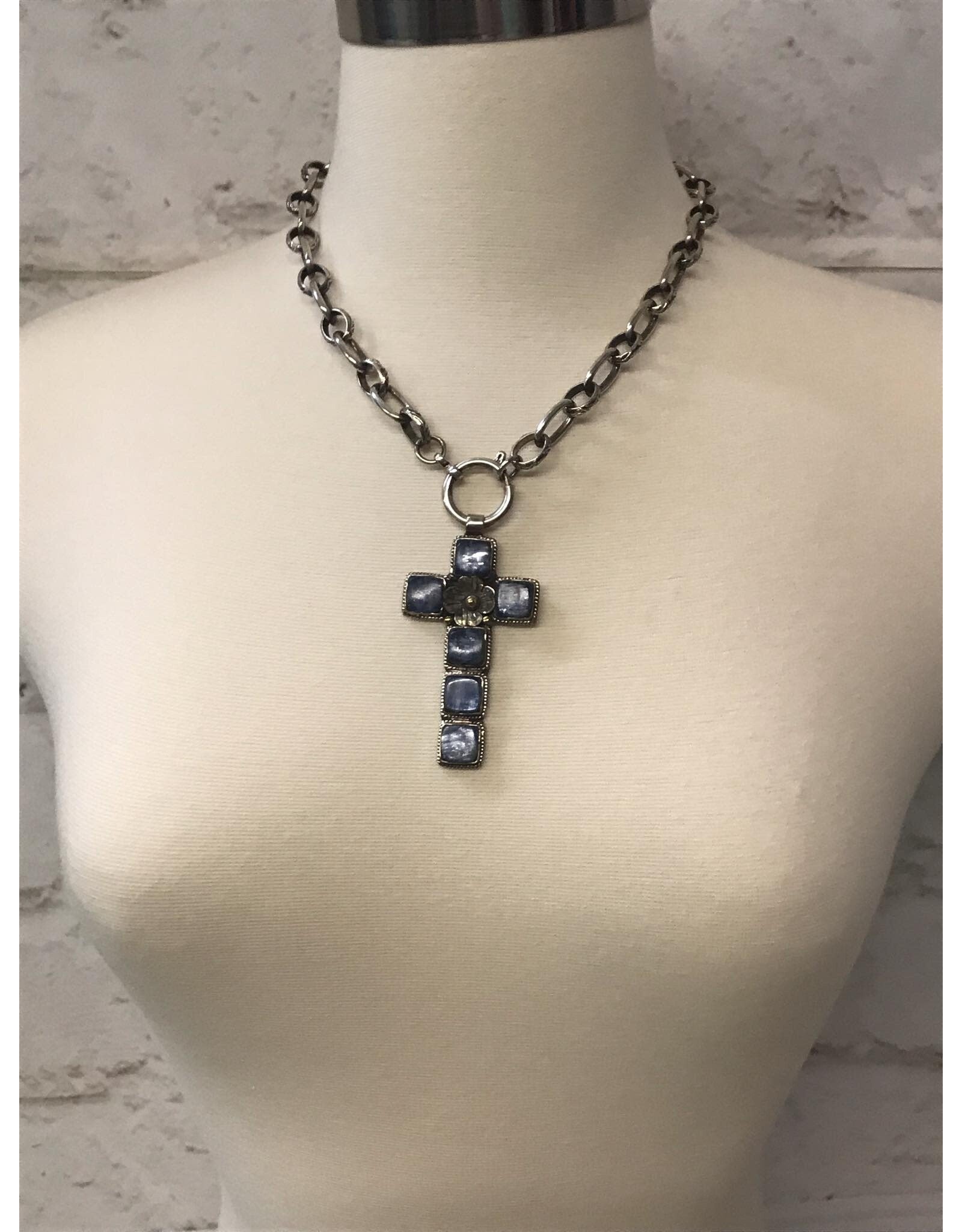 Erin Knight Designs Vintage Labradorite Cross Necklace