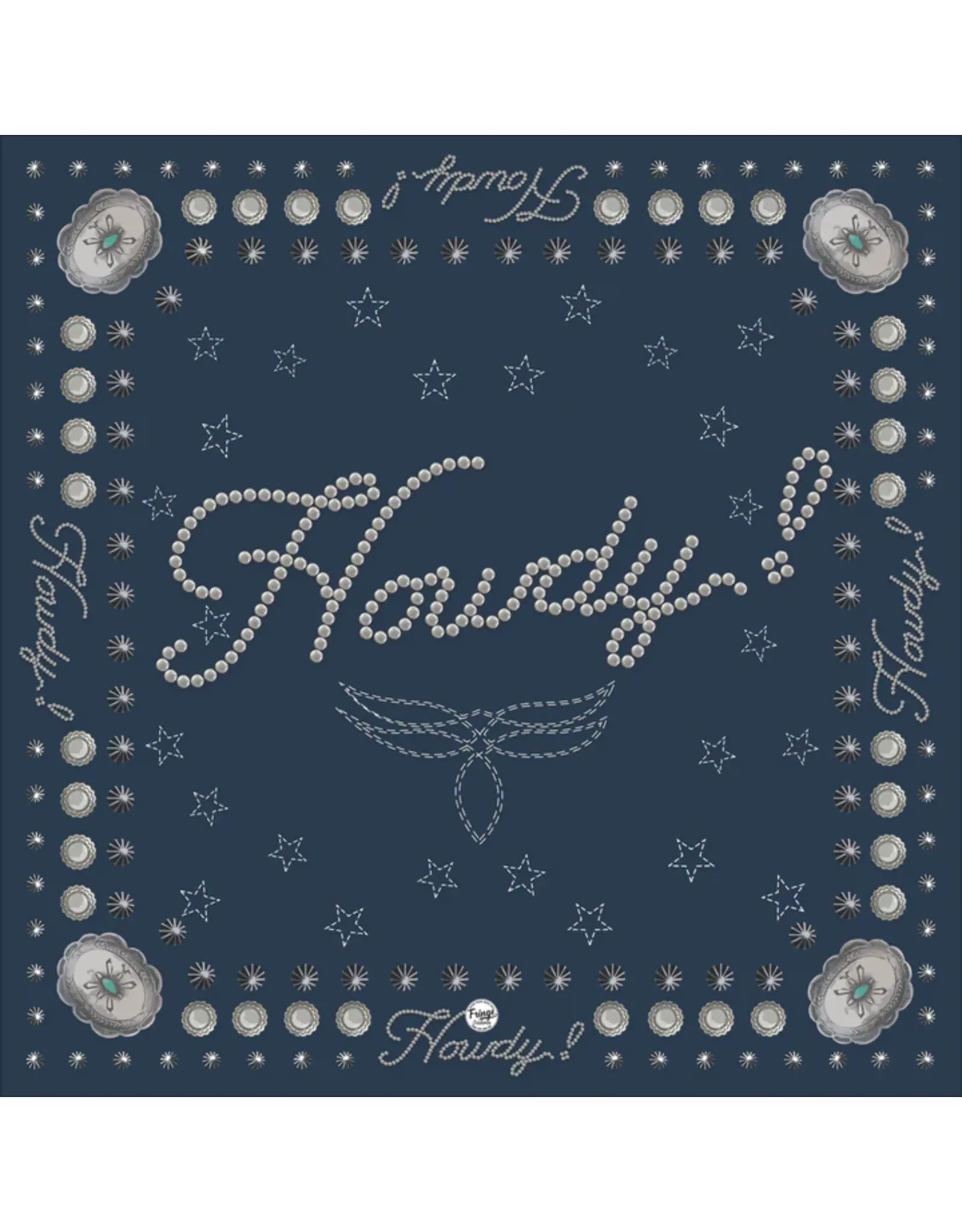 Fringe Scarves Fringe Howdy Bandana Navy
