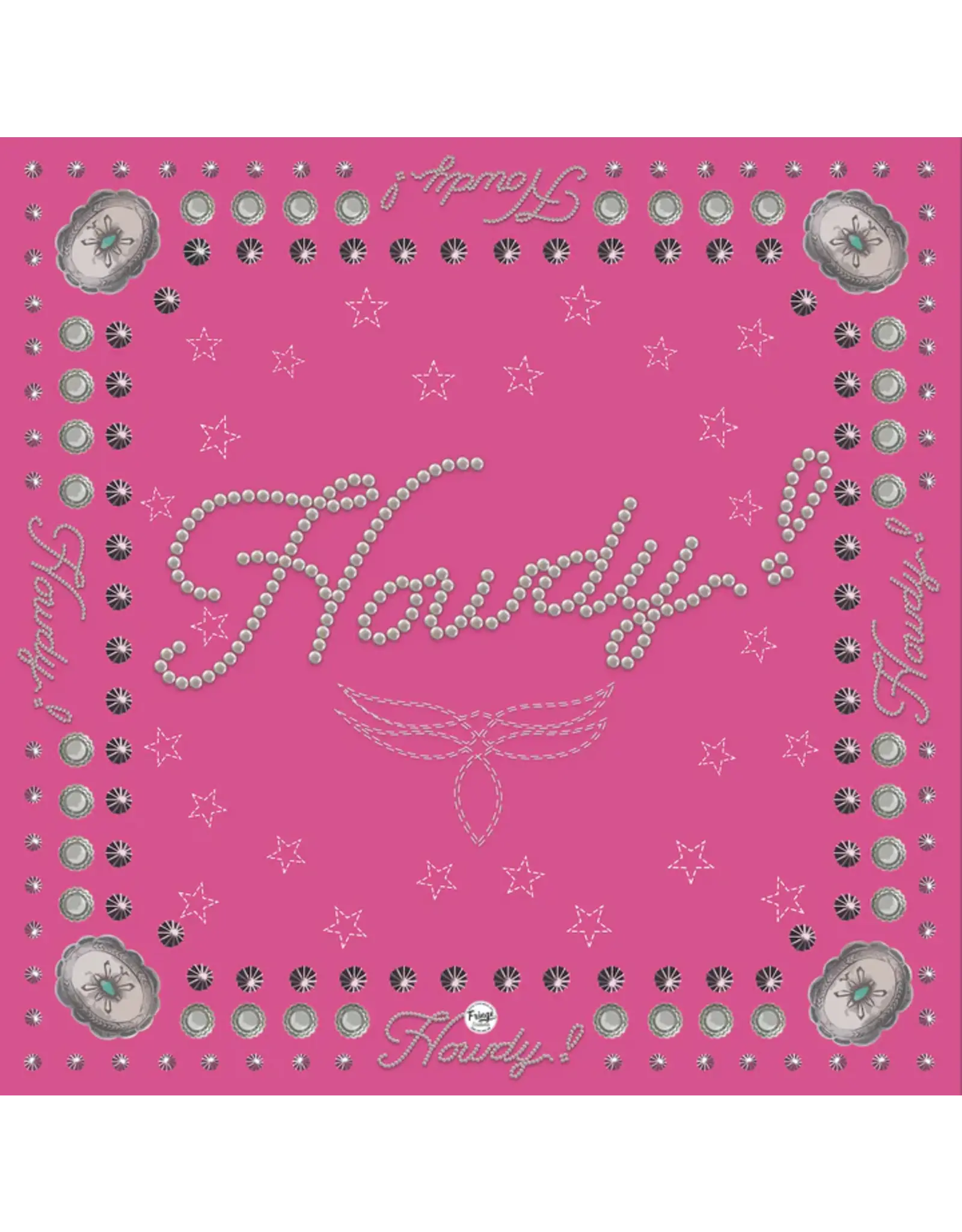 Fringe Howdy Bandana Hot Pink