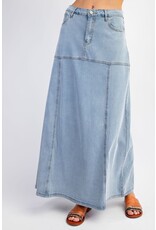 Molly Washed Denim Maxi Skirt