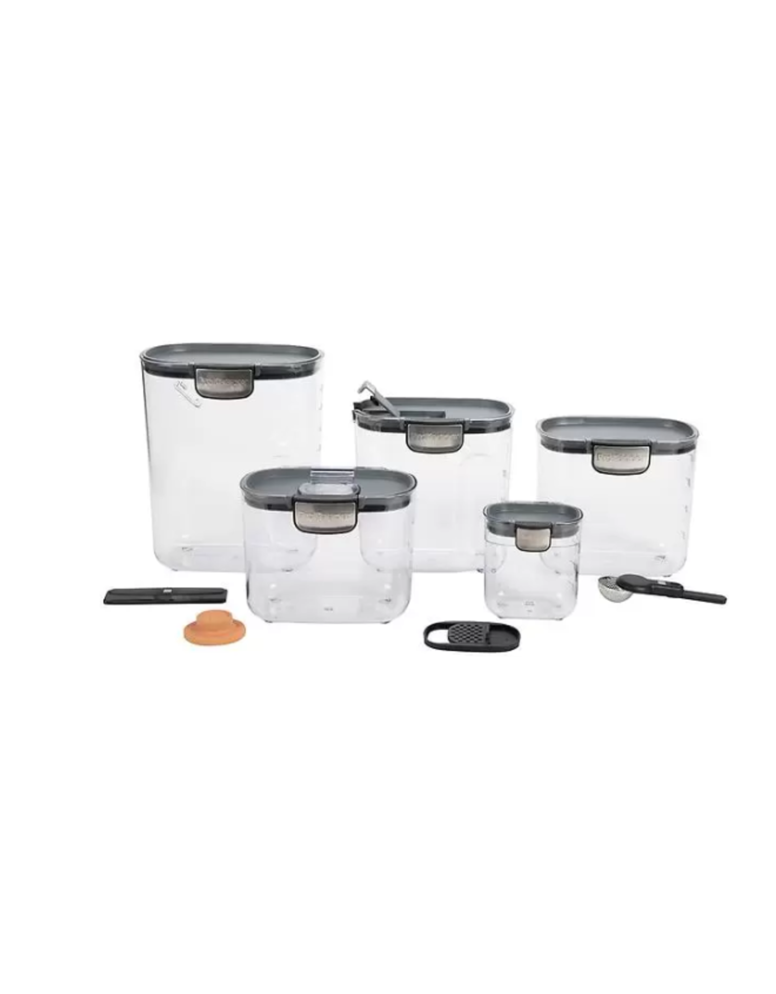 Progressive ProKeeper+ 9 Piece Clear Plastic Airtight Storage Container Canister Set with Magnetic Accessories