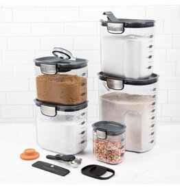 Progressive ProKeeper+ 9 Piece Clear Plastic Airtight Storage Container Canister Set with Magnetic Accessories