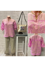 Johnny Was Johnny Was Puff Sleeve Henley Blouse - Hannani