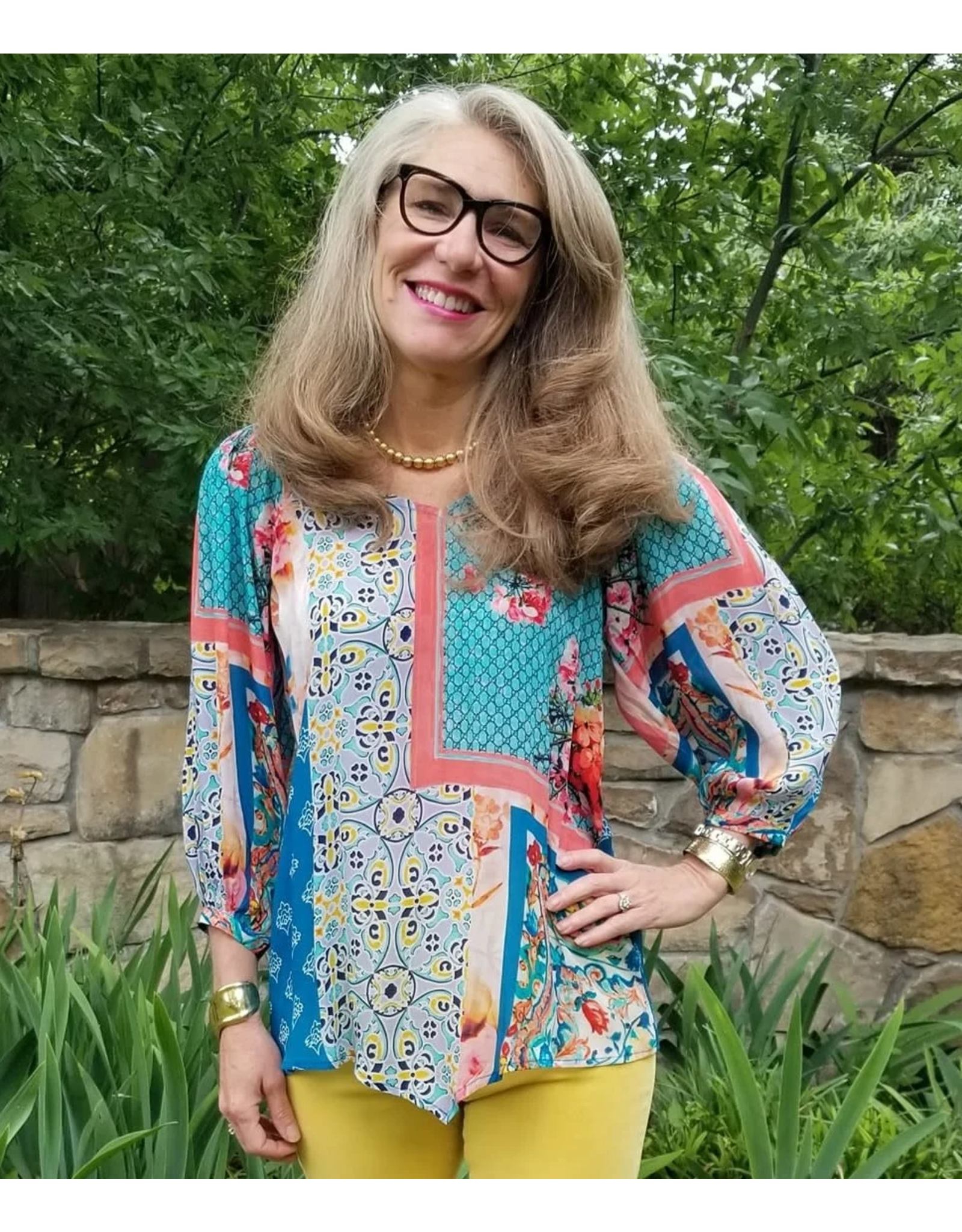 Tolani Multi Color Bianca Blouse