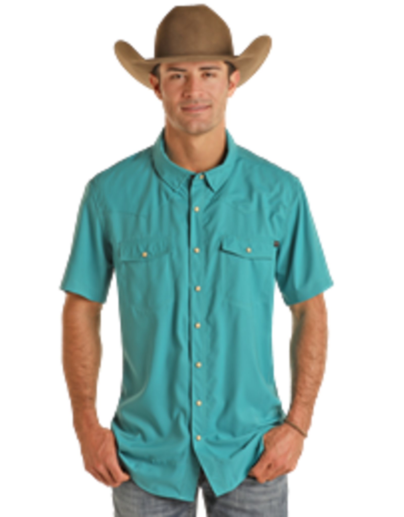 Rock & Roll Denim Rock & Roll Denim TEK Short Sleeve Solid Ripstop Snap