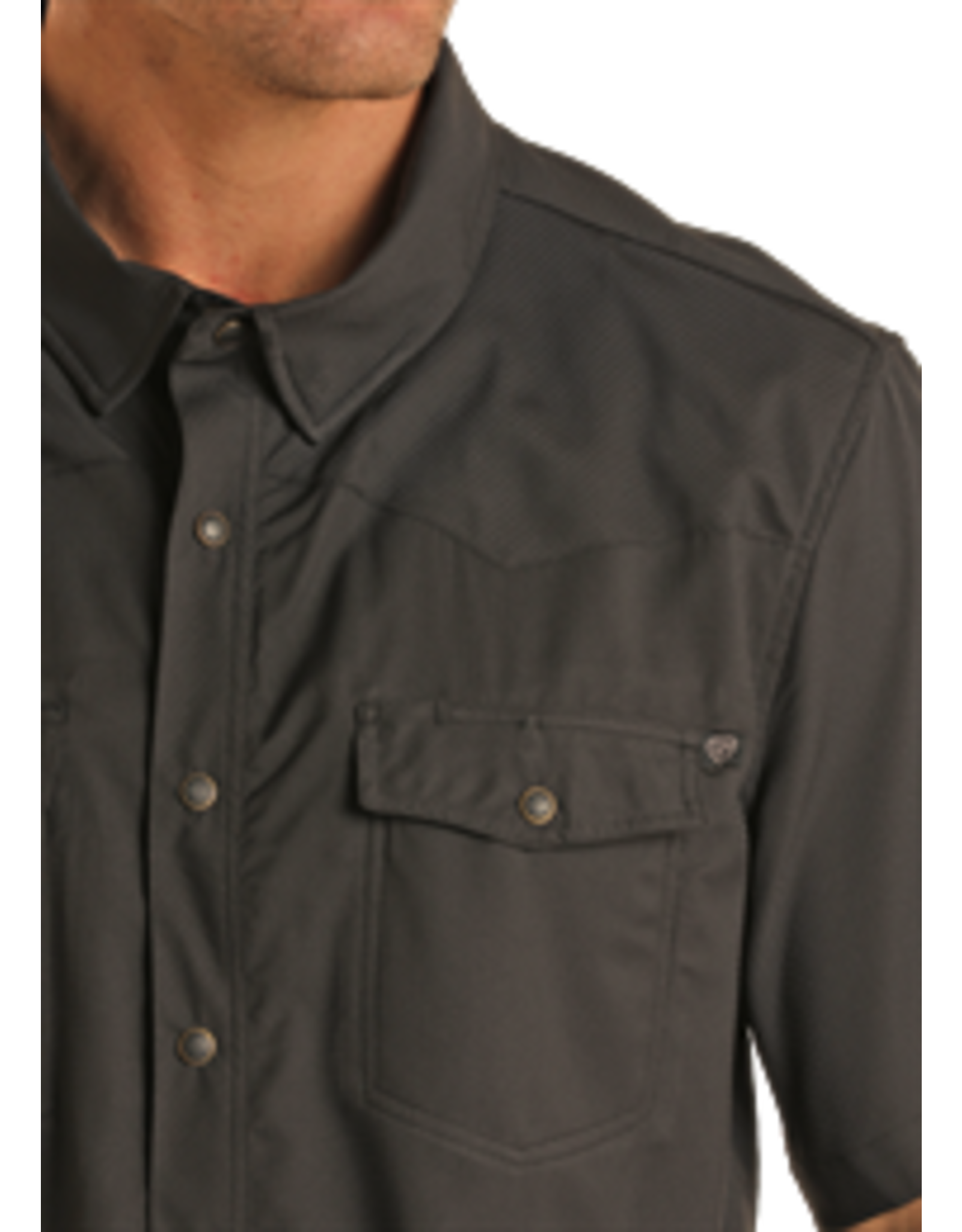 Rock & Roll Denim TEK Short Sleeve Solid Ripstop Snap