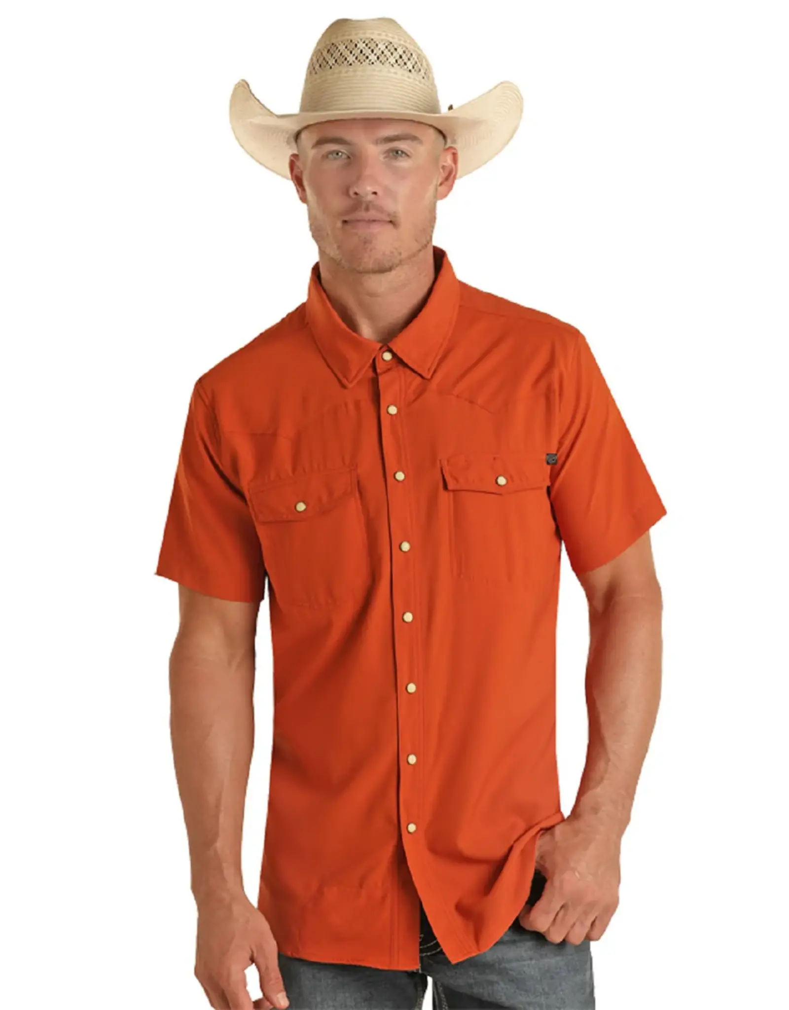 Rock & Roll Denim Rock & Roll Denim TEK Short Sleeve Solid Ripstop Snap