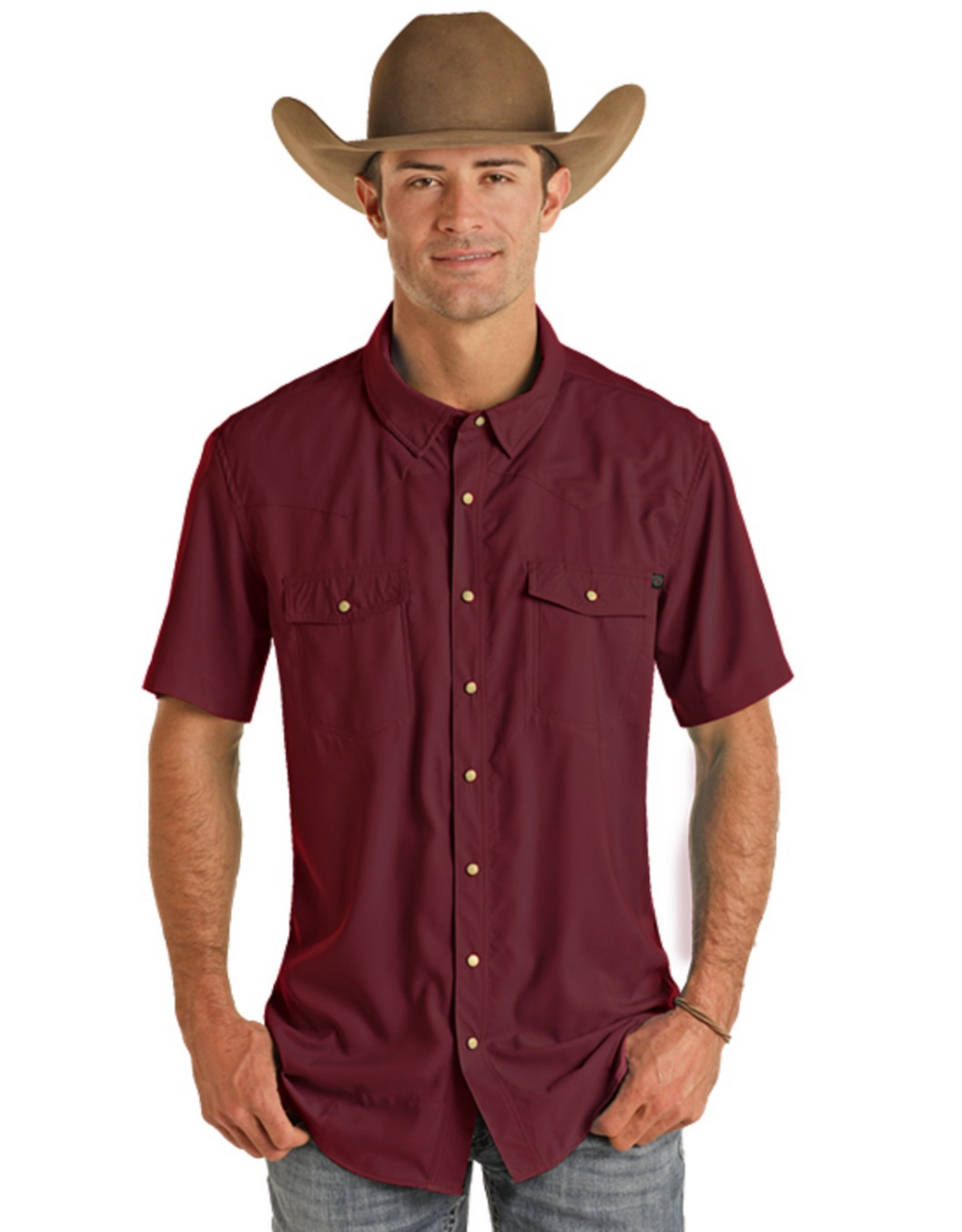 Rock & Roll Denim TEK Short Sleeve Solid Ripstop Snap