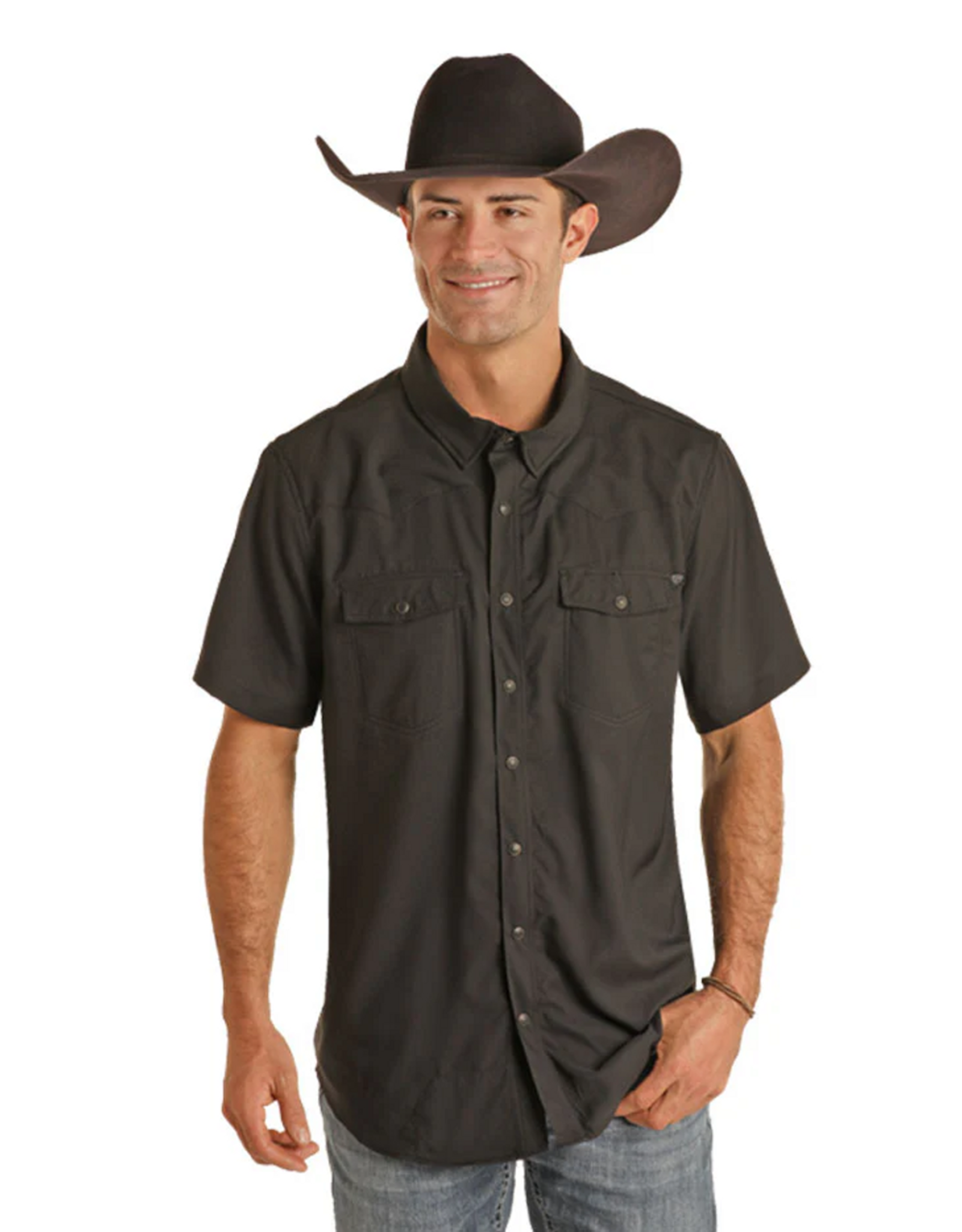 Rock & Roll Denim Rock & Roll Denim TEK Short Sleeve Solid Ripstop Snap