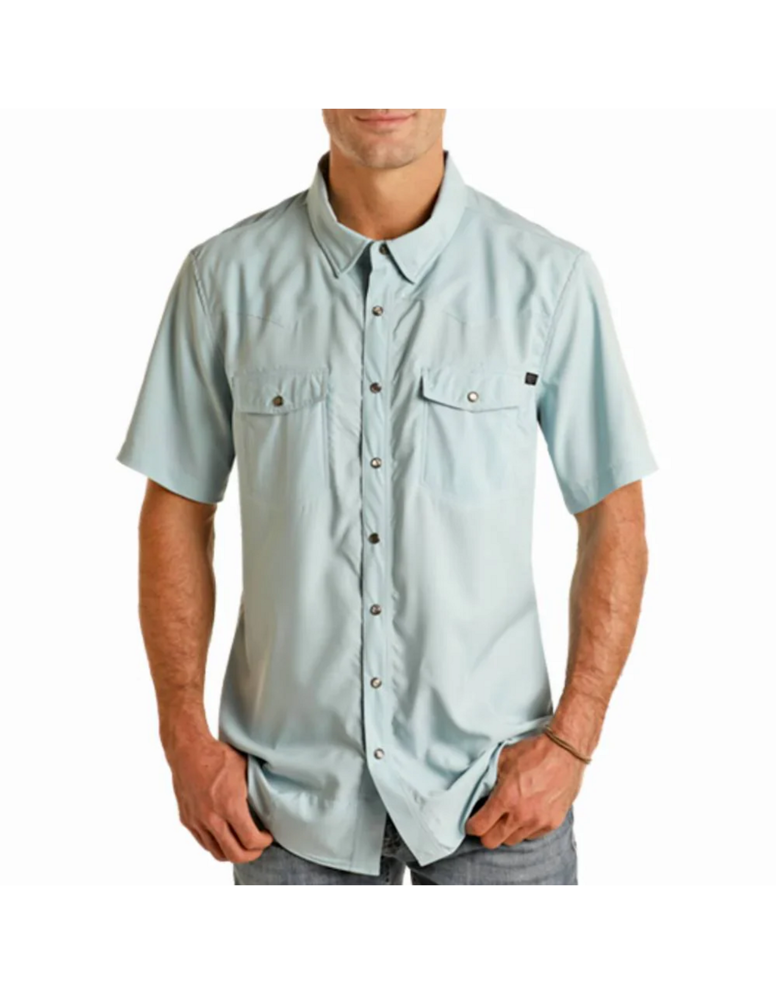 Rock & Roll Denim Rock & Roll Denim TEK Short Sleeve Solid Ripstop Snap