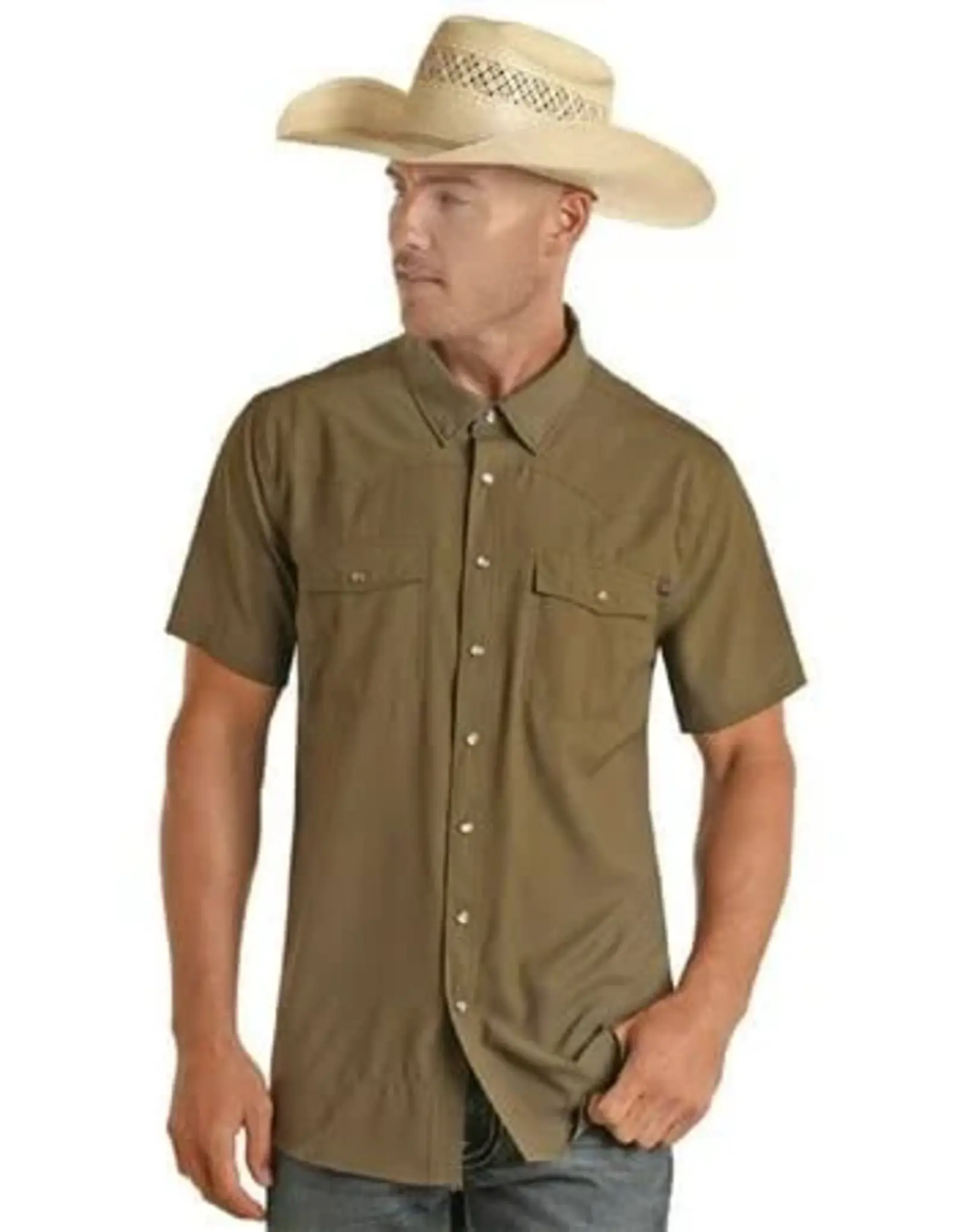 Rock & Roll Denim Rock & Roll Denim TEK Short Sleeve Solid Ripstop Snap