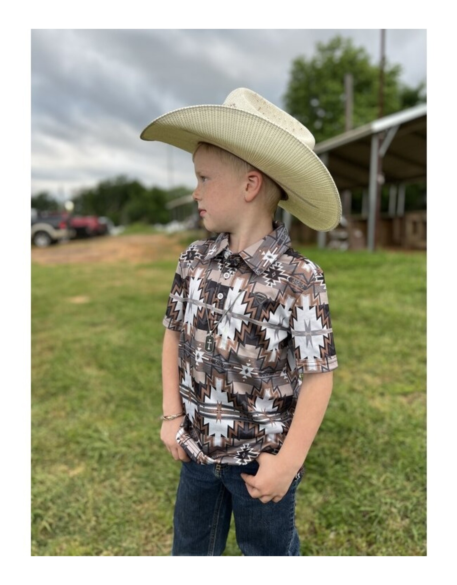 Rock & Roll Denim Rock & Roll Denim Boys Printed Aztec Polo