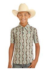 Rock & Roll Denim Boys Aztec Polo Shirt