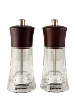 SwissMar Torre Mill Set Acrylic with Dark Wood Top 6"