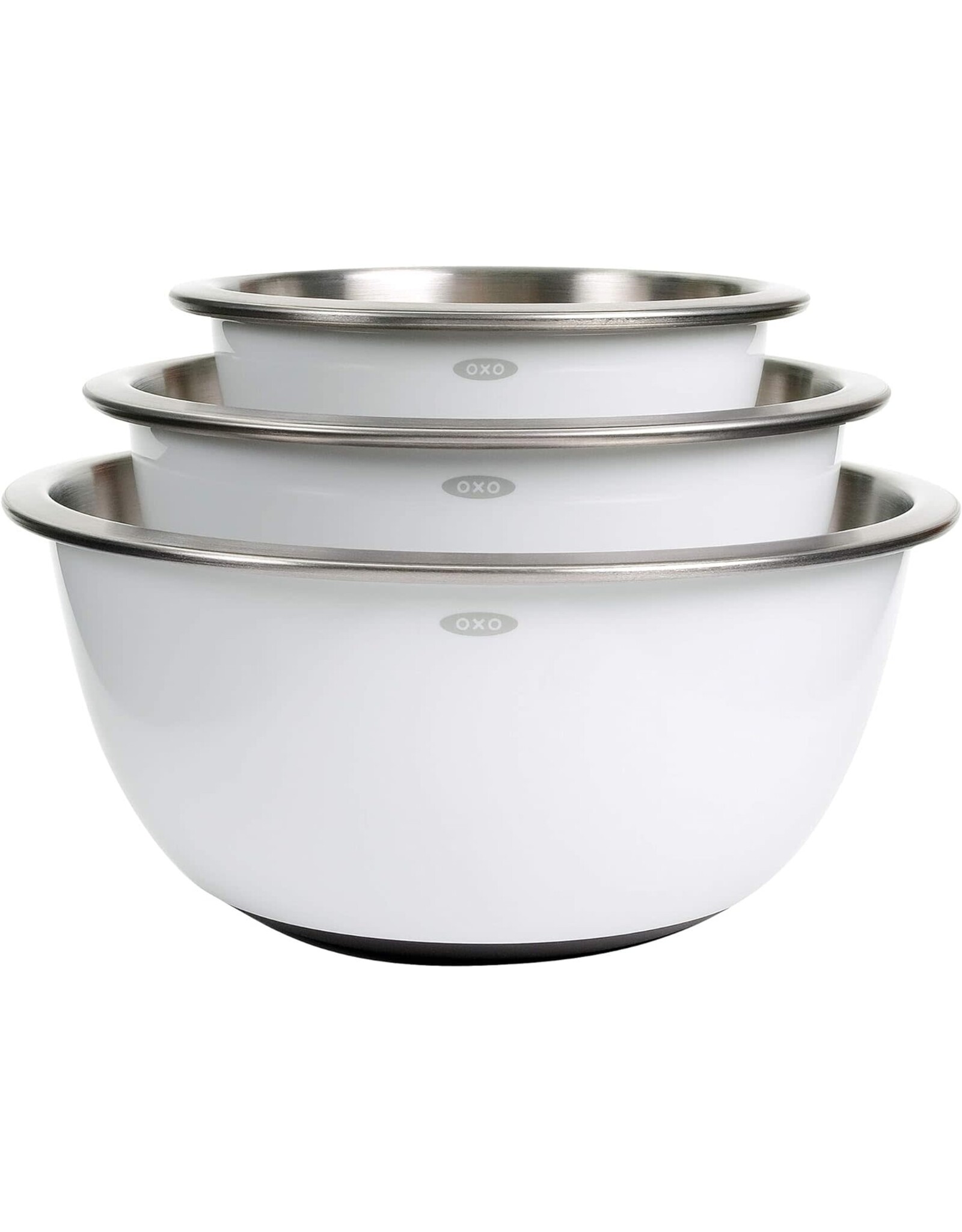 OXO OXO 3-Piece Stainless Steel Mixing Bowl Set - White