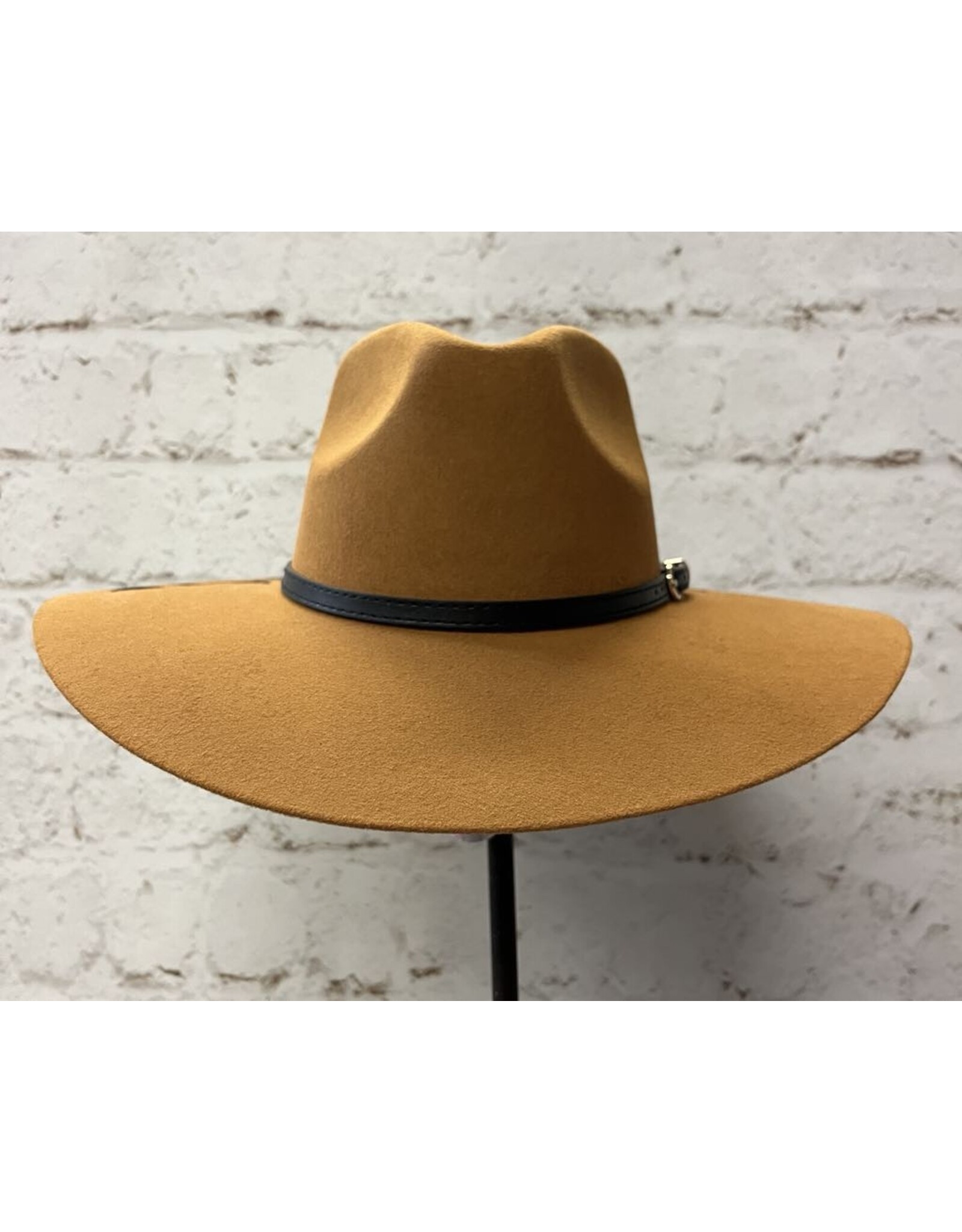 Hand Burned Wool Hat with Feather/Dove