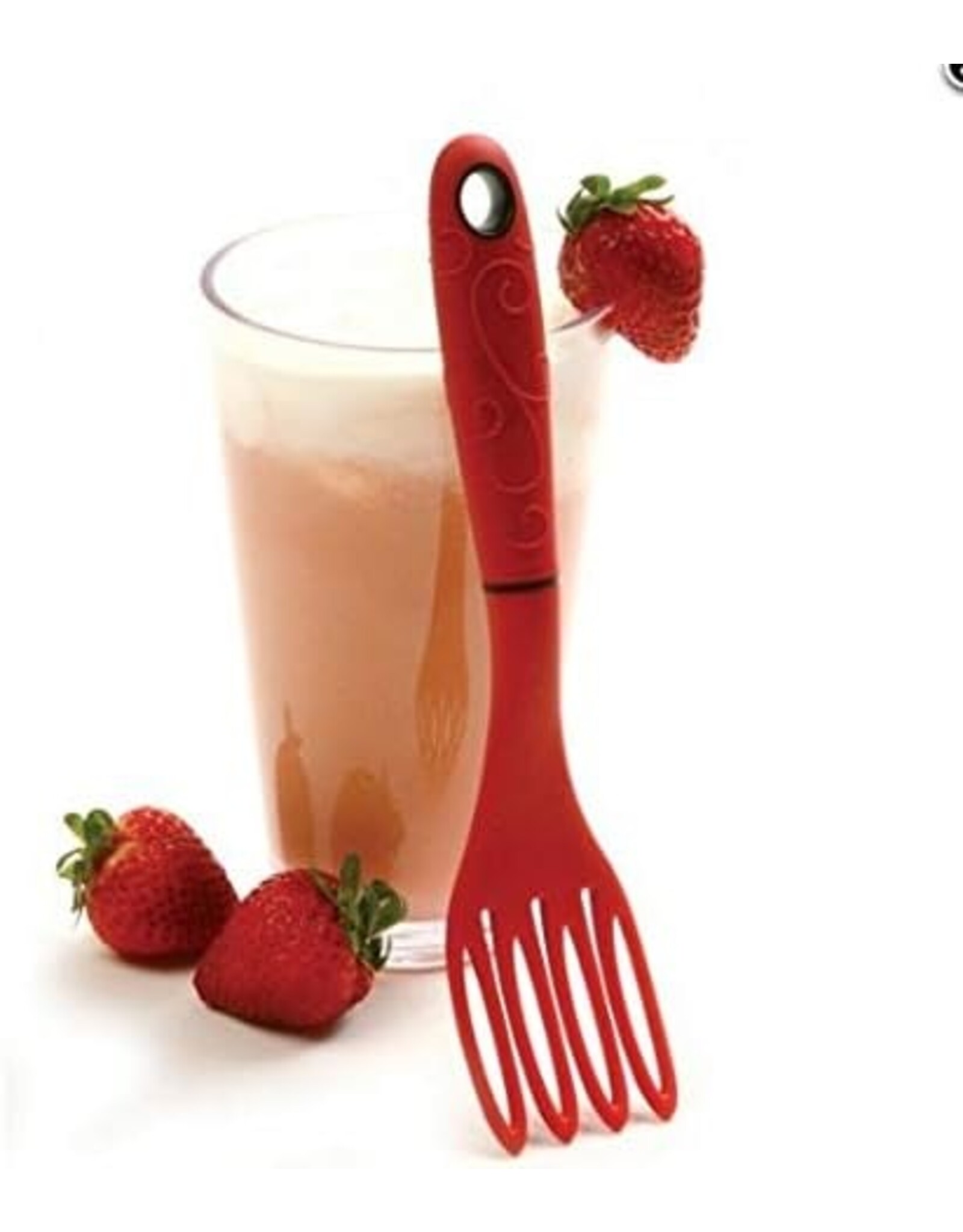 Norpro Grip EZ Fiskie Red Santoprene Combination Fork and Whisk