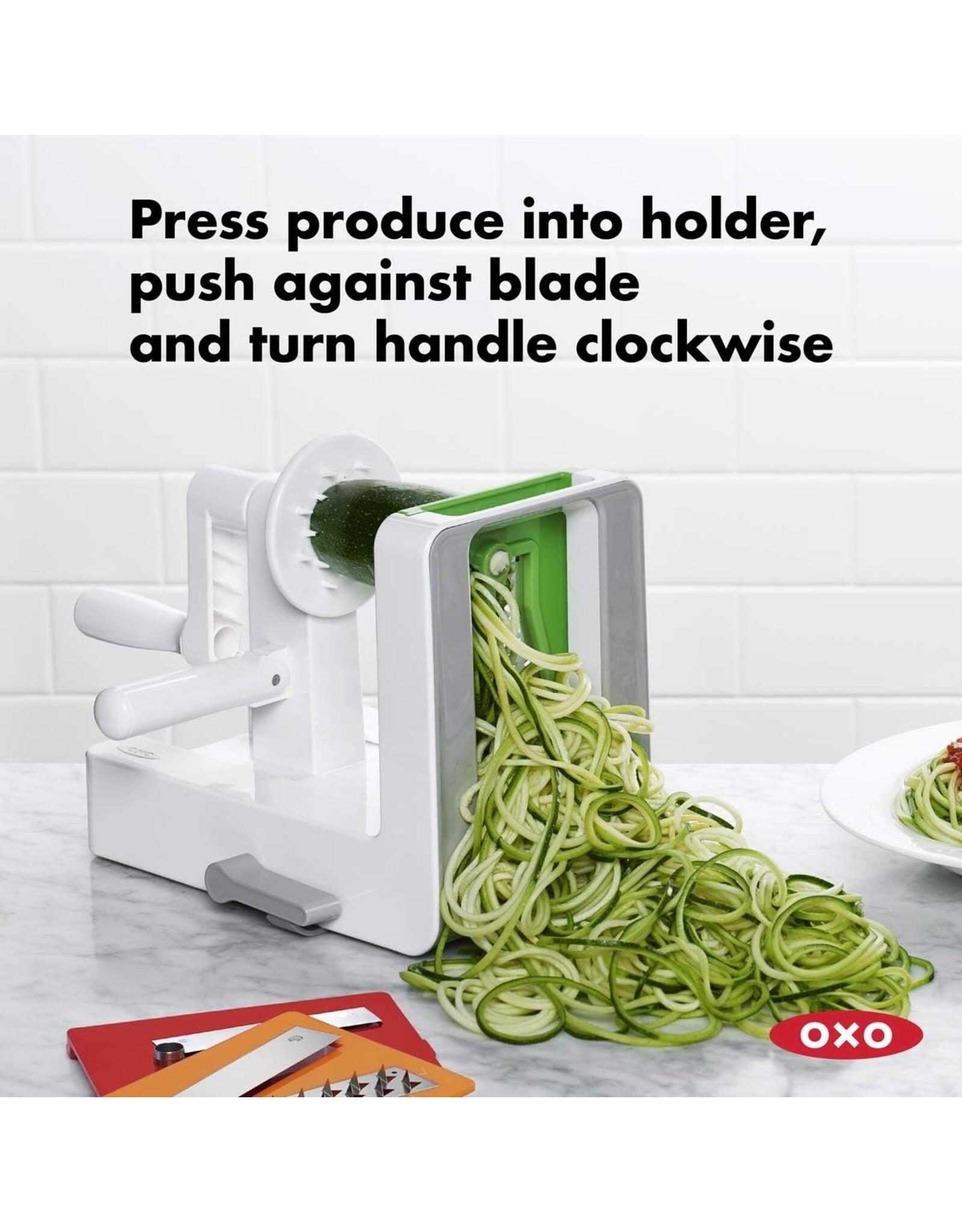 OXO OXO Good Grips 3-Blade Tabletop Spiralizer with StrongHold Suction, White