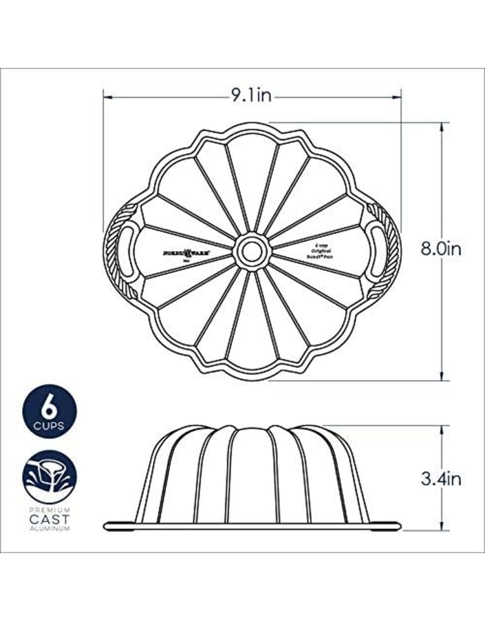 Nordic Ware Nordic Ware 6 Cup Anniversary Bundt Pan