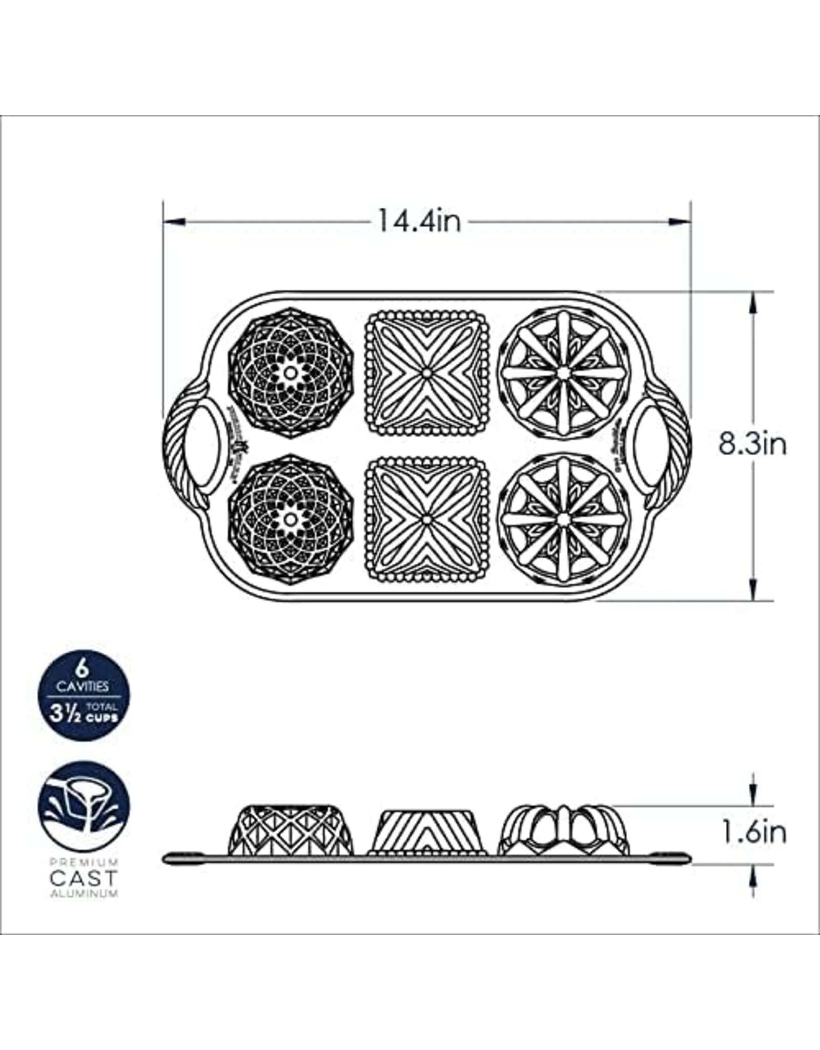 Nordic Ware Nordic Ware Geo Bundtlette Pan