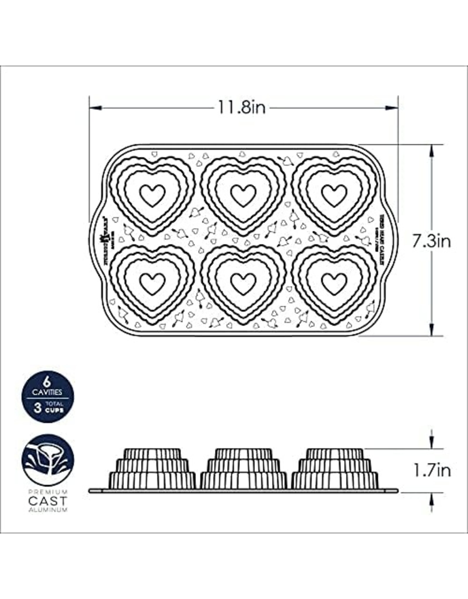 Nordic Ware Nordic Ware Tiered Heart Cakelet Pan