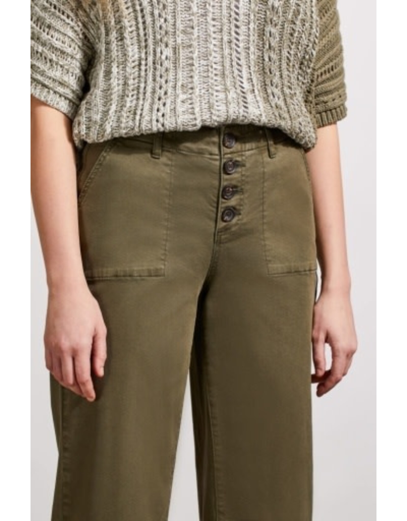 Tribal Tribal Audrey Button Fly Wide Crop Jeans