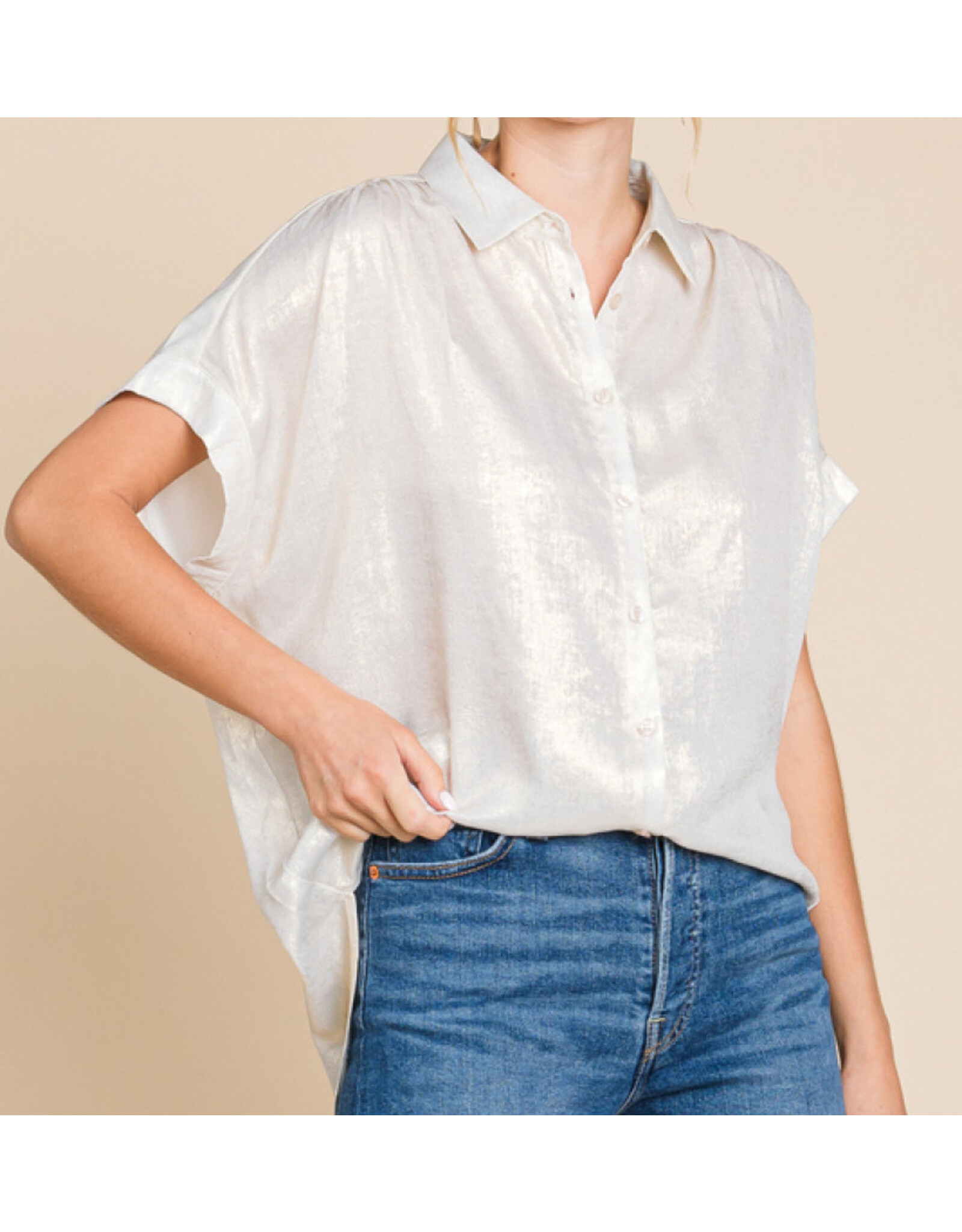 Piper Metallic Button Blouse