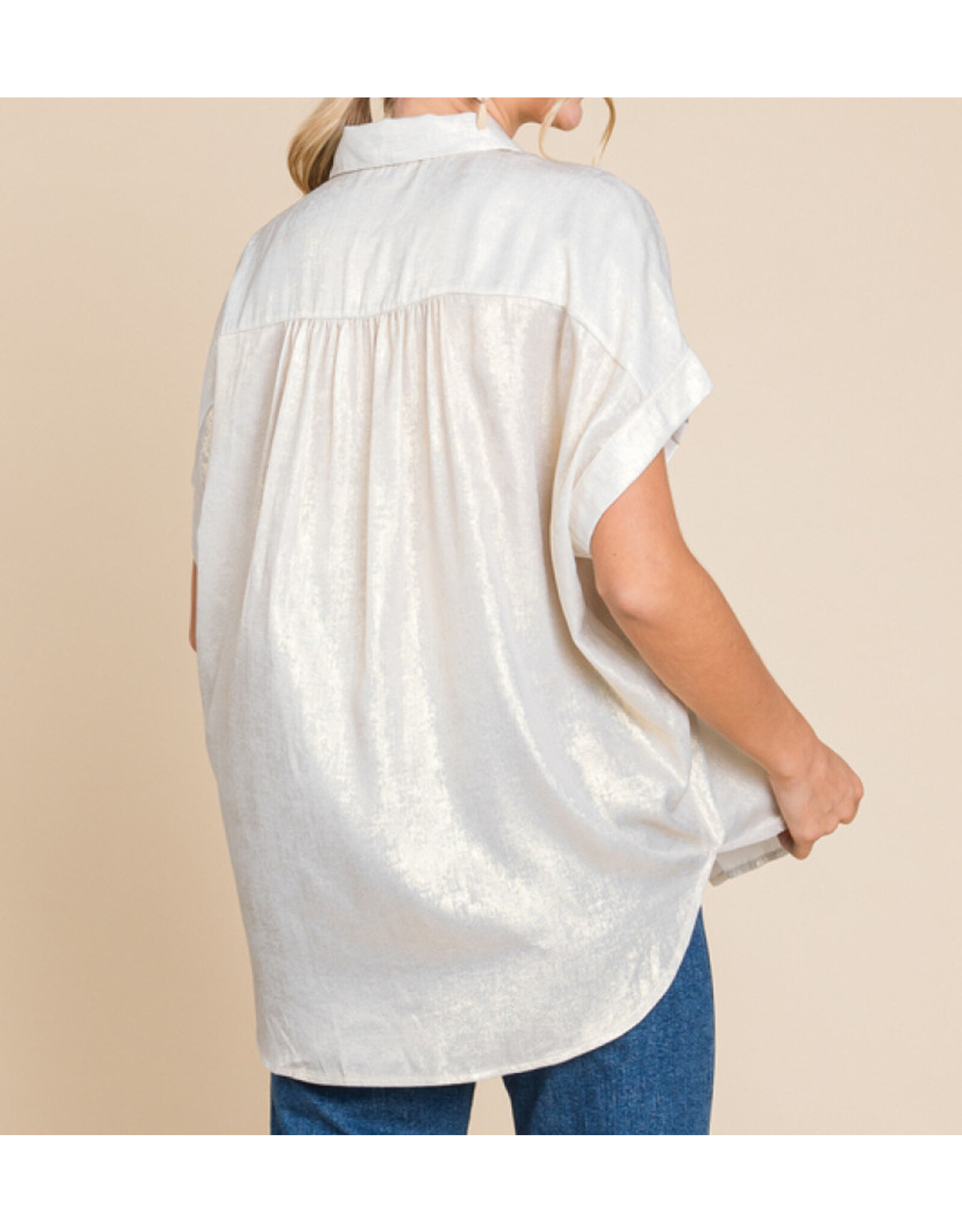 Piper Metallic Button Blouse