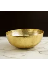 Hammered Oval Gold Bowl