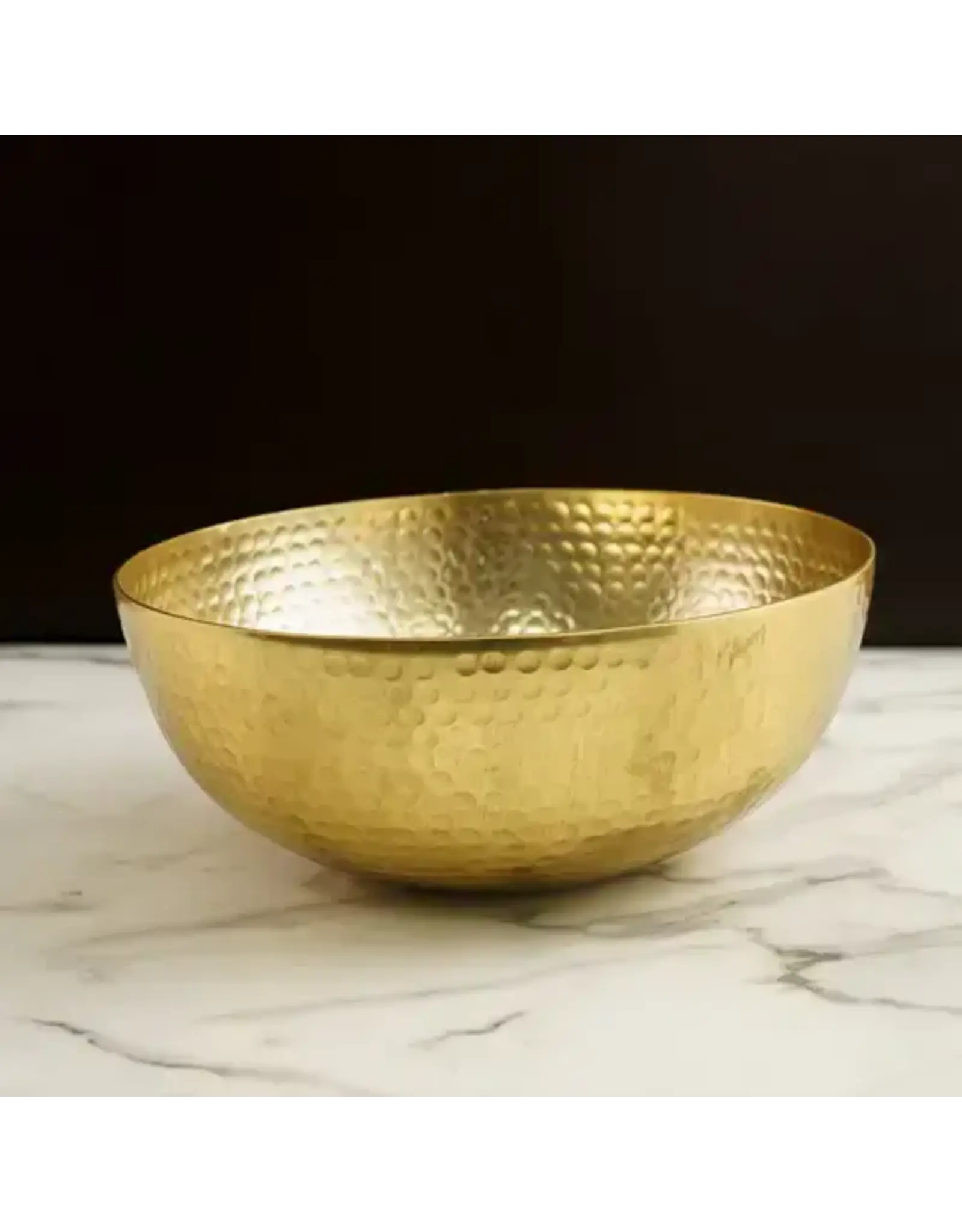 Hammered Oval Gold Bowl