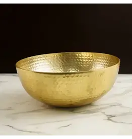 Hammered Oval Gold Bowl