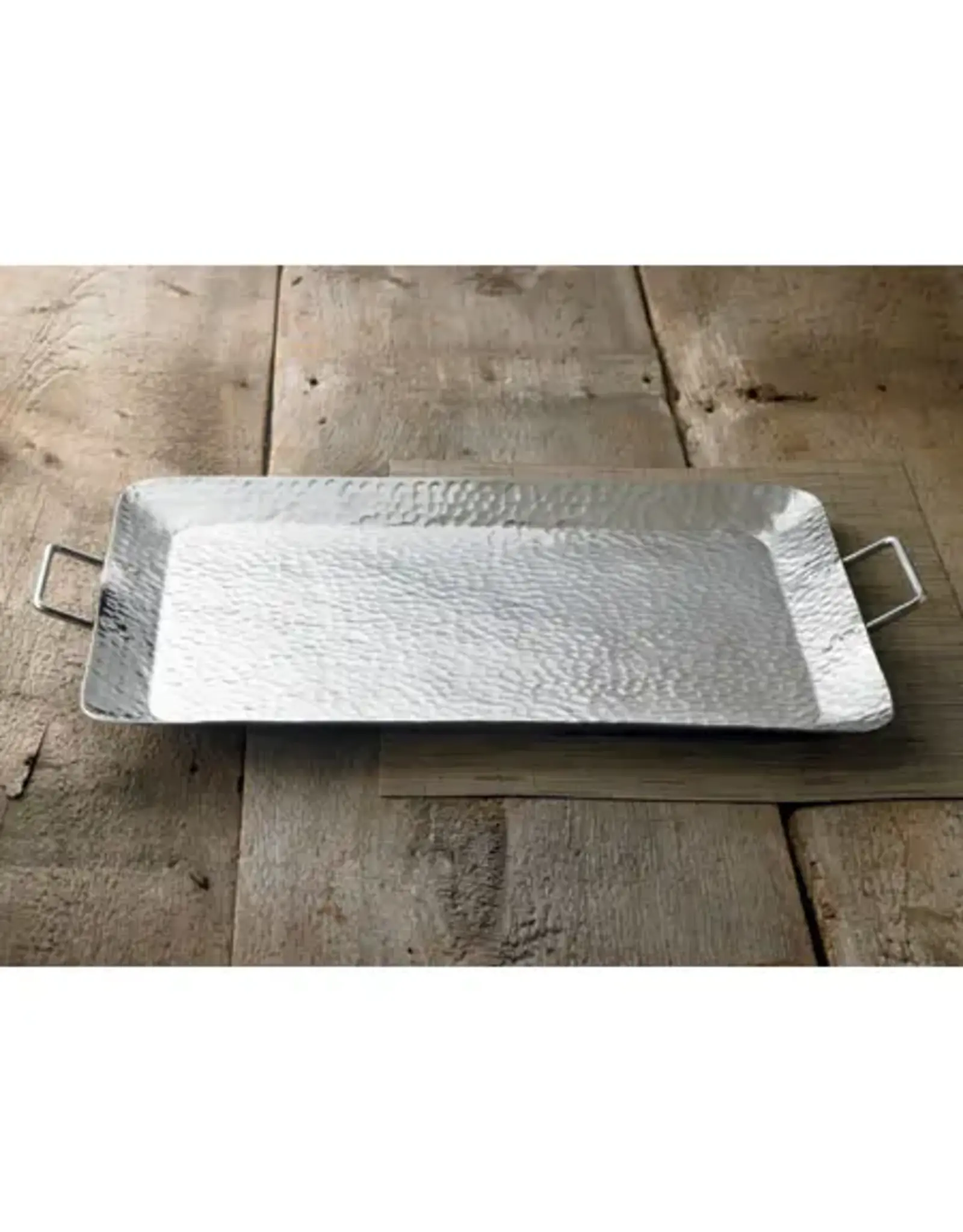 Hammered Serving Tray w/ Handles 14X18