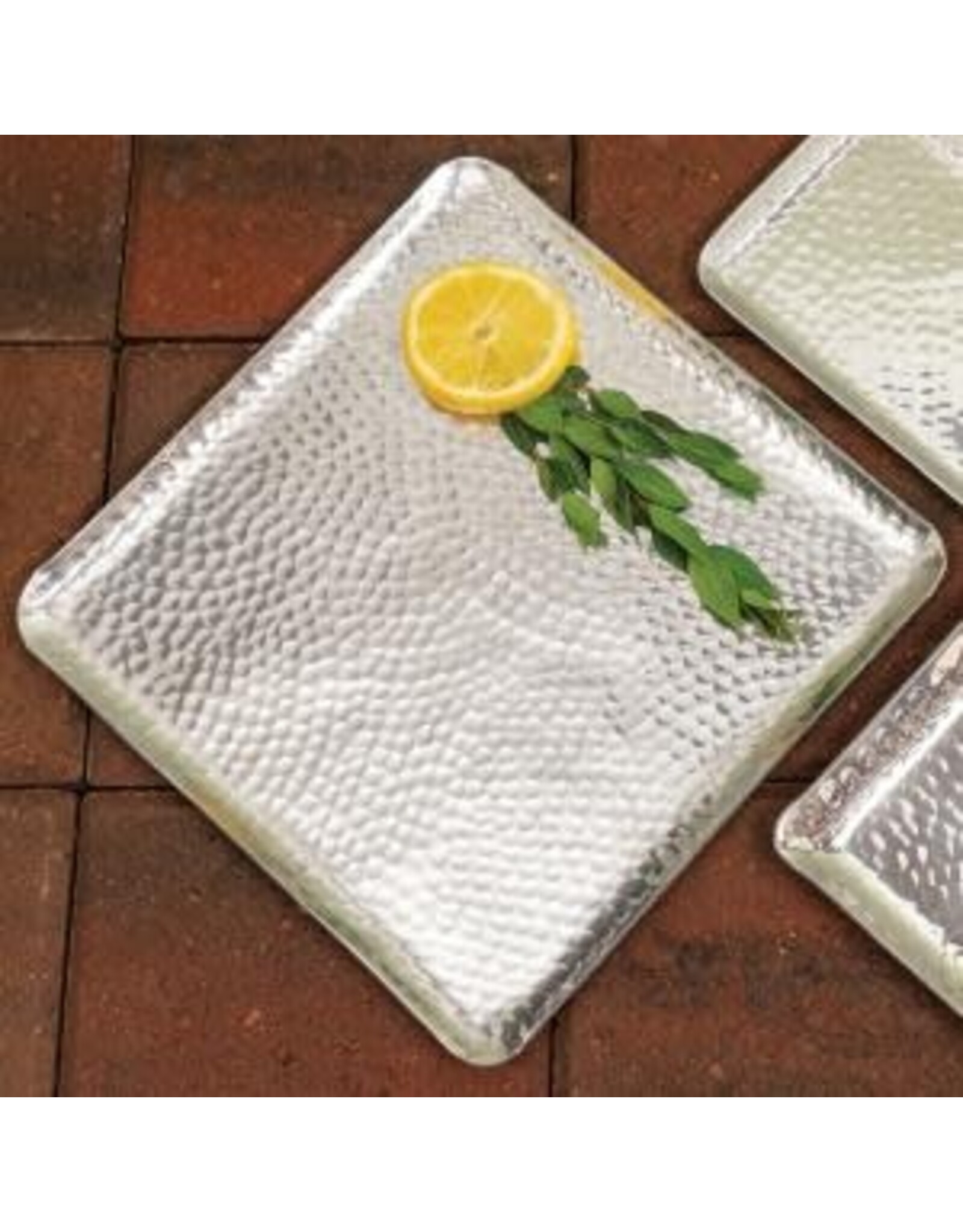 Hammered Square Plate 12"