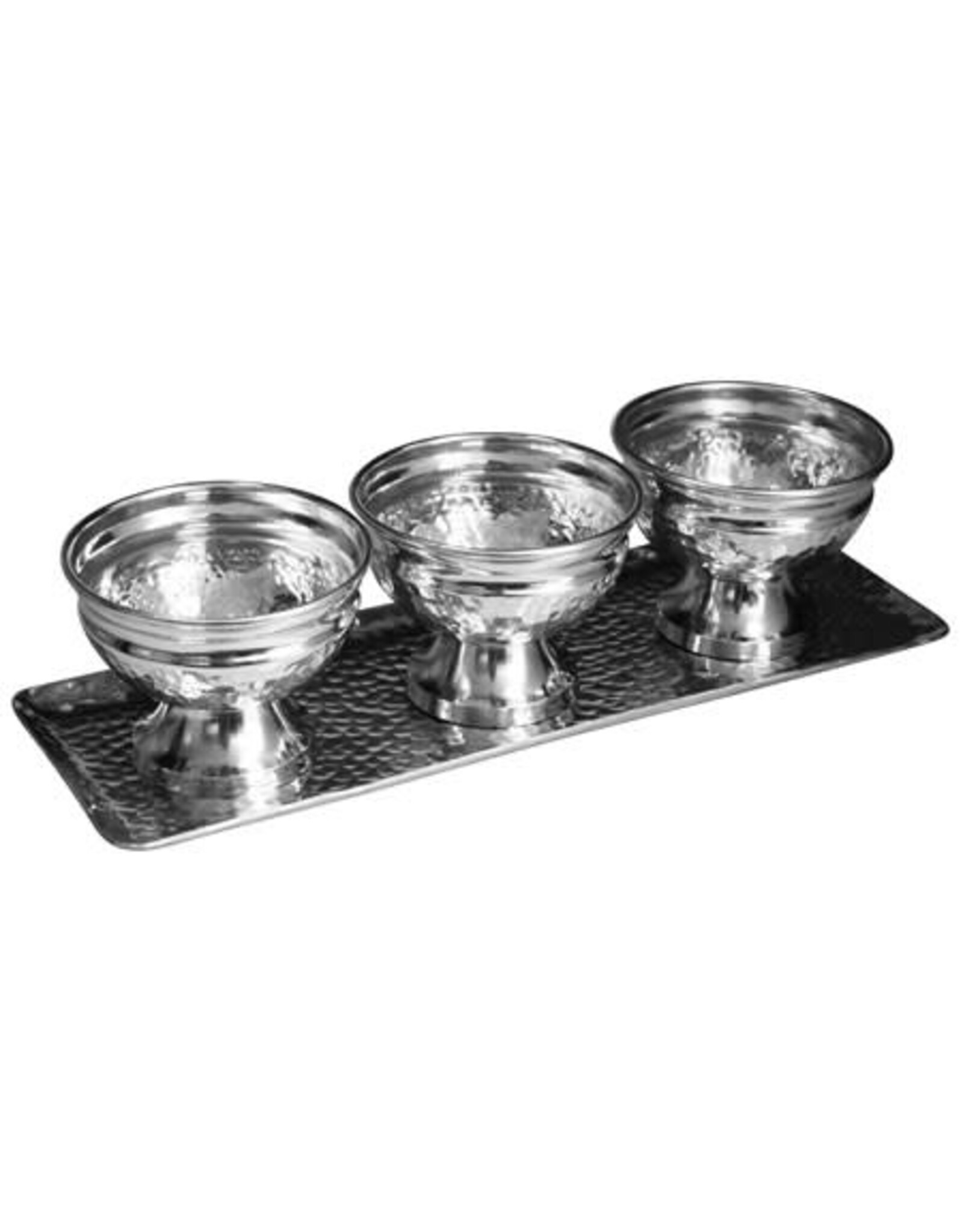 Hammered Tray with Bowl Set