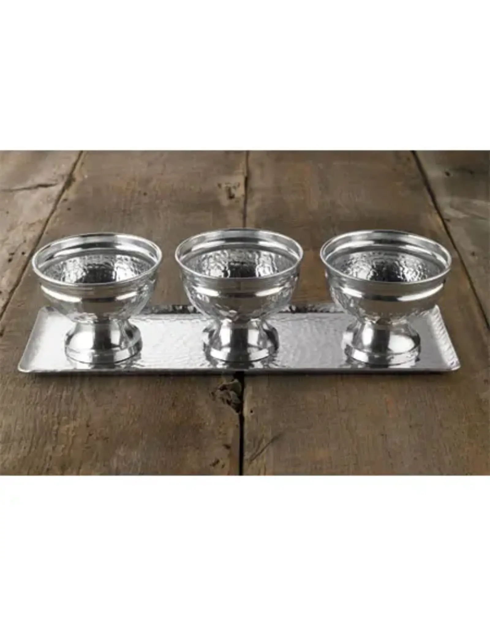 Hammered Tray with Bowl Set