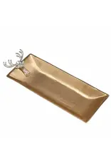Gold Textured Aluminum Deer Tray