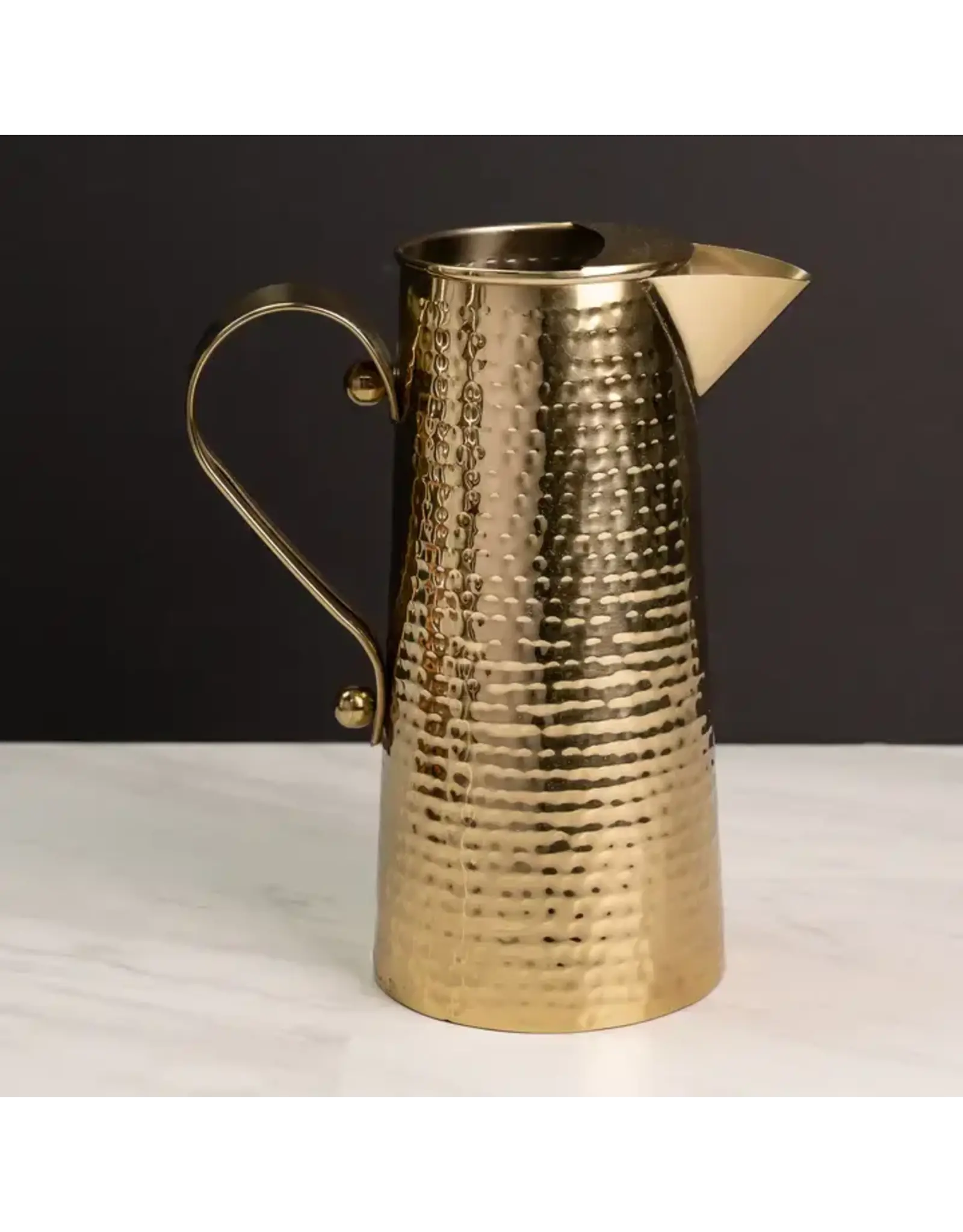 Gold Hammered Aluminum Pitcher