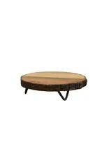 10" Bark Edge Cake Plate w/ Iron Feet